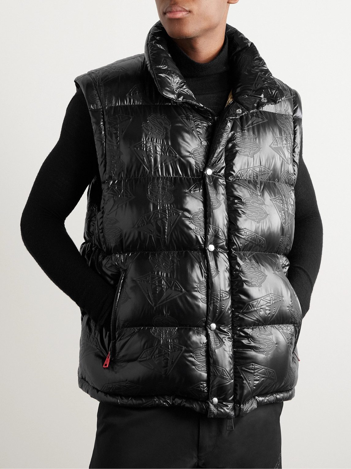 Moncler Genius Billionare Boys Club Convertible Quilted Shell Down Jacket In Black