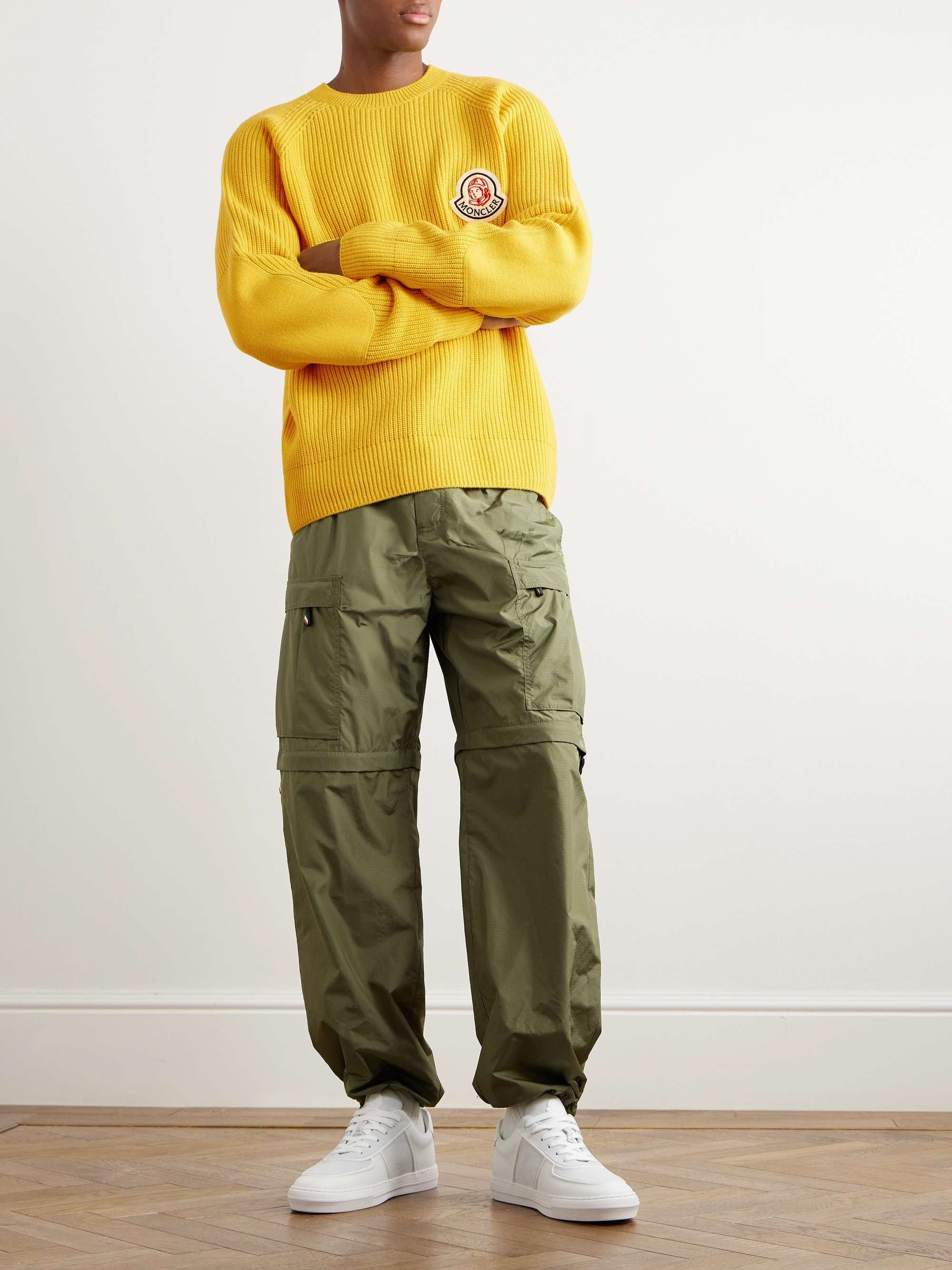 MONCLER GENIUS + Billionaire Boys Club Logo-Appliquéd Ribbed Wool and ...