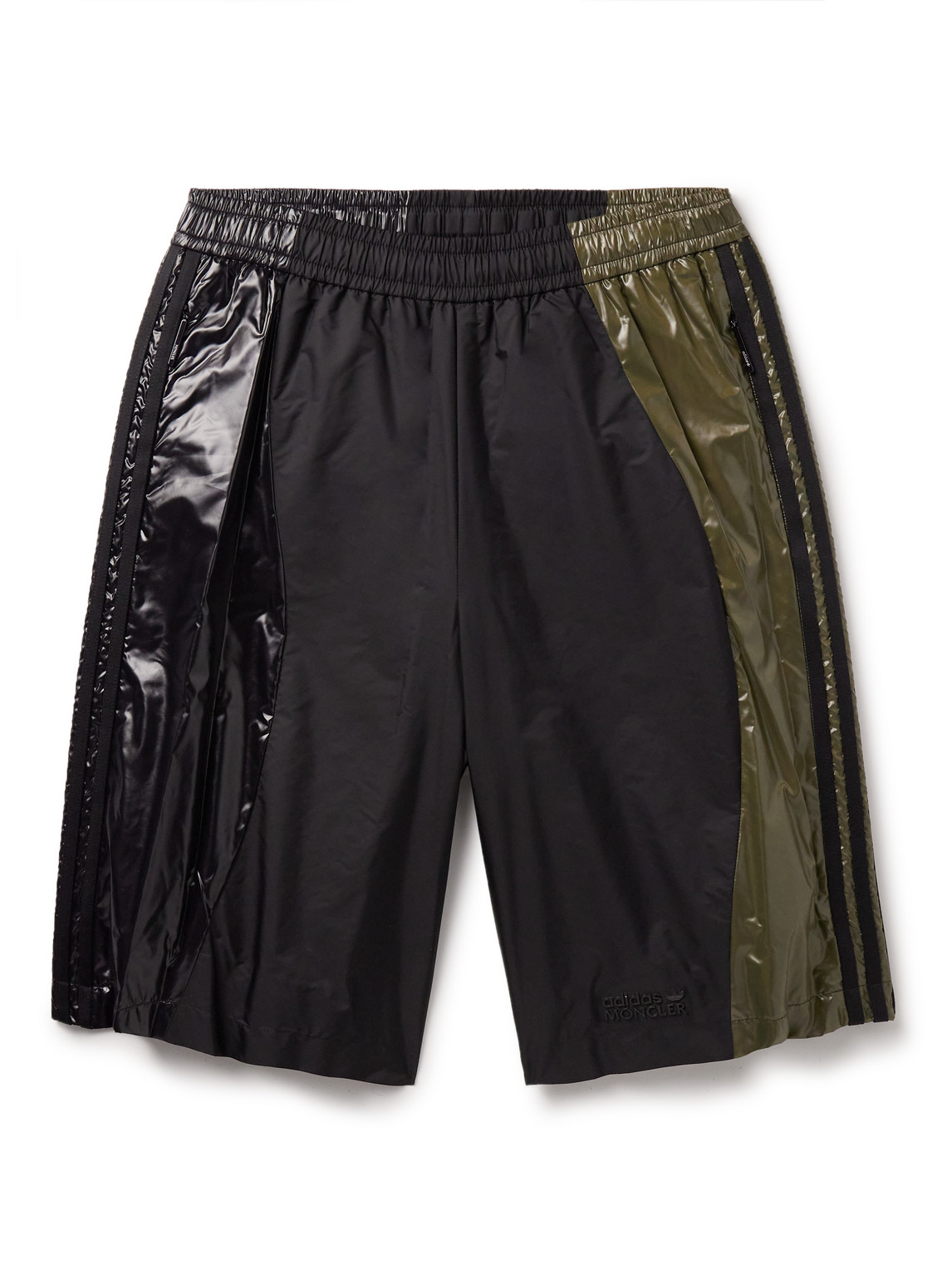 Moncler Genius Moncler X Adidas Nylon Sweat Shorts In Black,green
