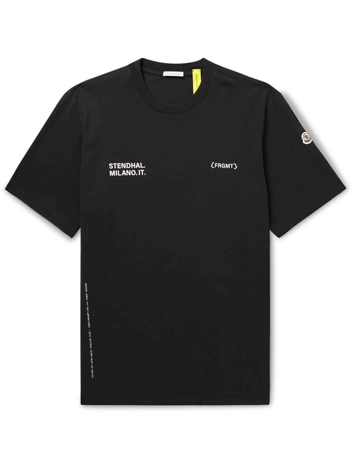 Shop Moncler Genius 7 Moncler Frgmt Hiroshi Fujiwara Logo-print Cotton-jersey T-shirt In Black