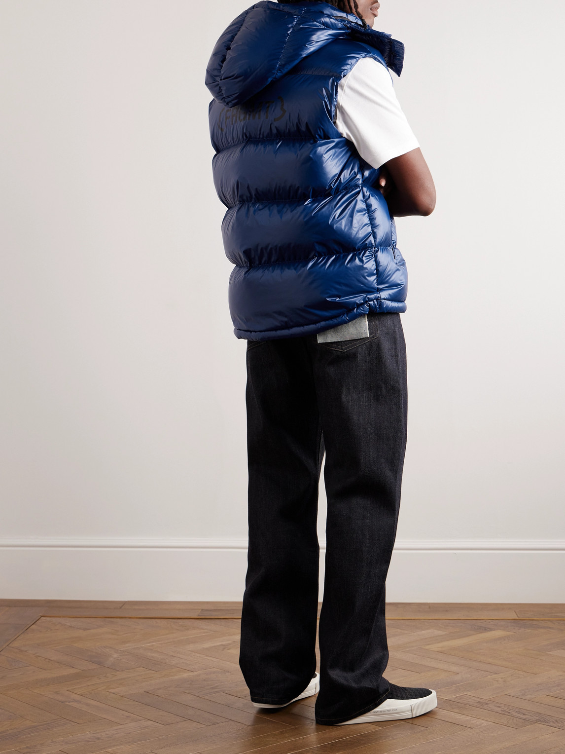 Moncler Genius 7 Moncler Frgmt Hiroshi Fujiwara Quilted Shell Hooded Down Gilet In Blue