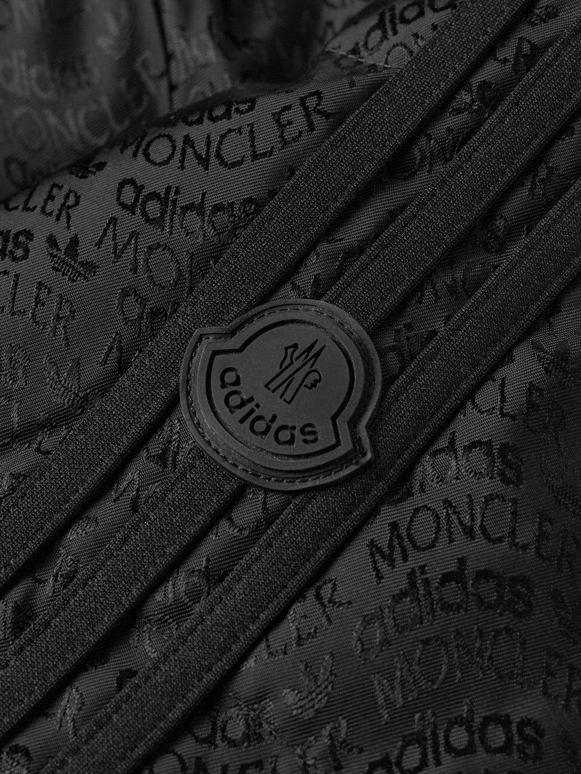 Moncler Genius Adidas Originals Alpbach Quilted Logo-jacquard Shell Hooded Down Jacket In Black