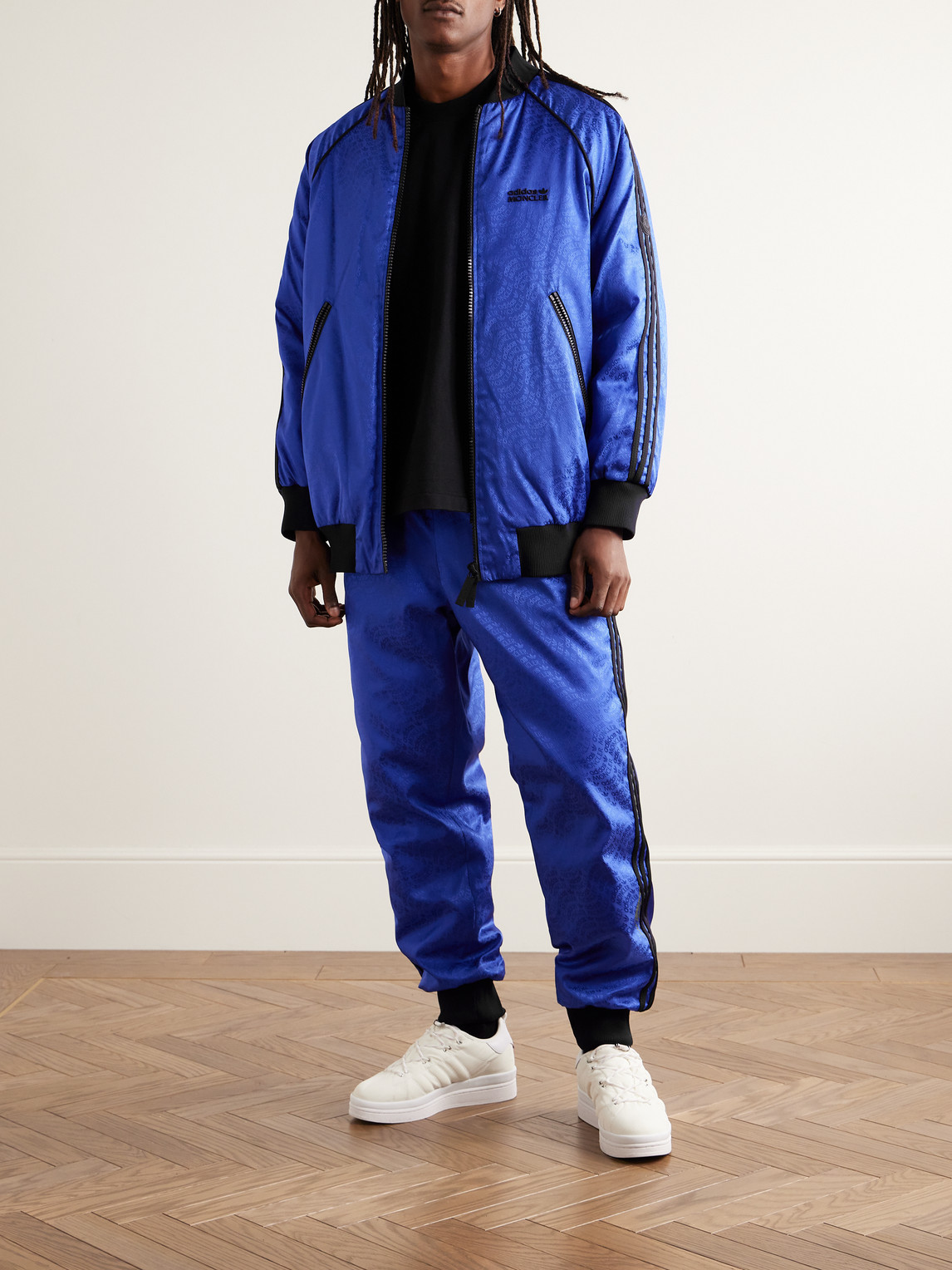 MONCLER GENIUS adidasトラックパンツ　スウェットパンツ MONCLER GENIUS + adidas Originals Straight-Leg Striped Tech-Jersey