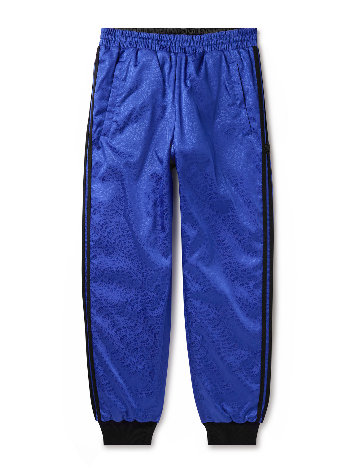 Shop Moncler Genius Adidas Originals Straight-leg Reversible Logo-jacquard Shell Down Sweatpants In Blue