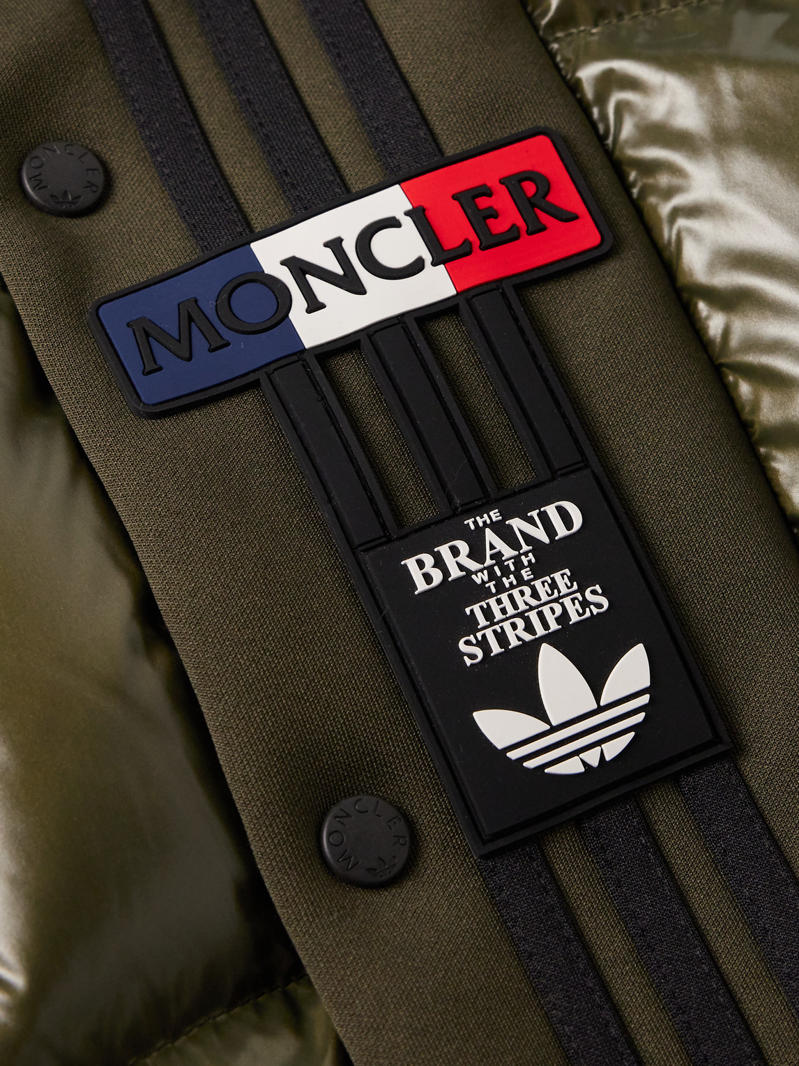 Shop Moncler Genius Adidas Originals Bozon Tech Jersey-trimmed Quilted Glossed-shell Down Gilet In Green