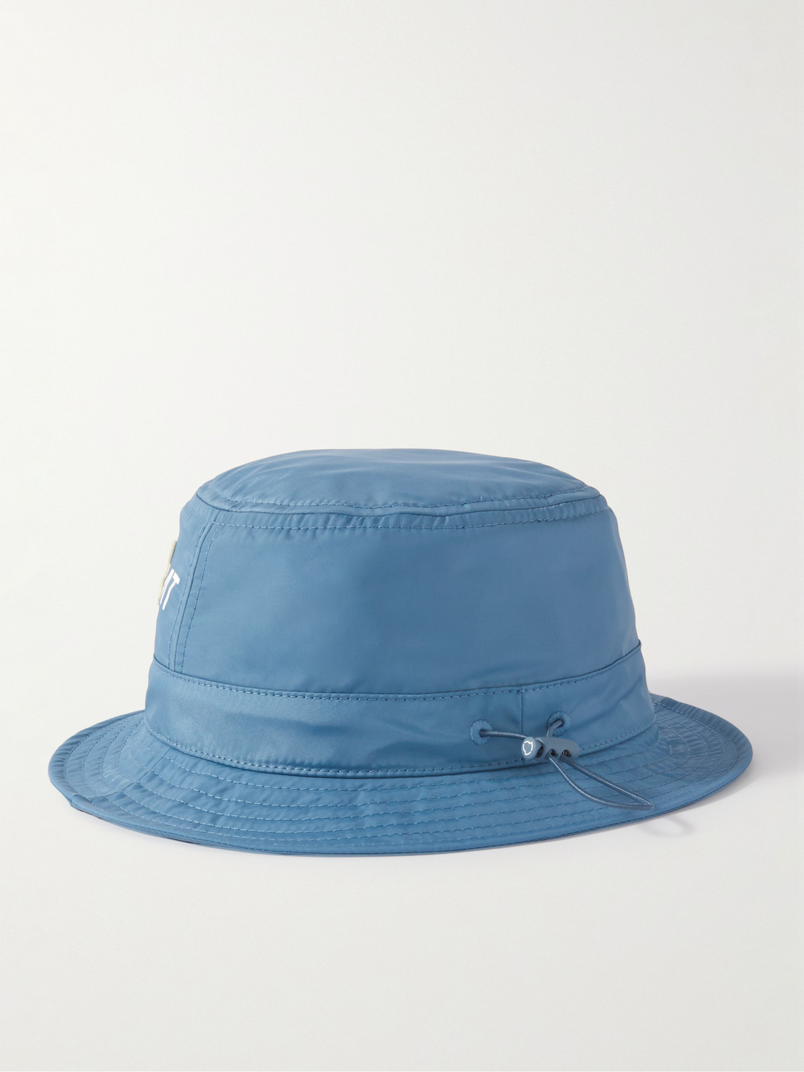 Shop Moncler Genius 7 Moncler Frgmt Hiroshi Fujiwara Logo-appliquéd Shell Bucket Hat In Blue