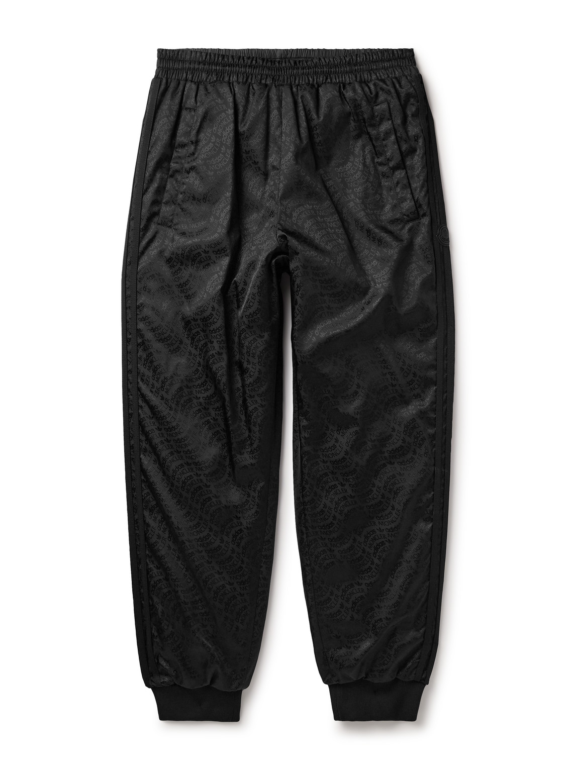 Moncler Genius Adidas Originals Straight-leg Reversible Logo-jacquard Shell Down Sweatpants In Black