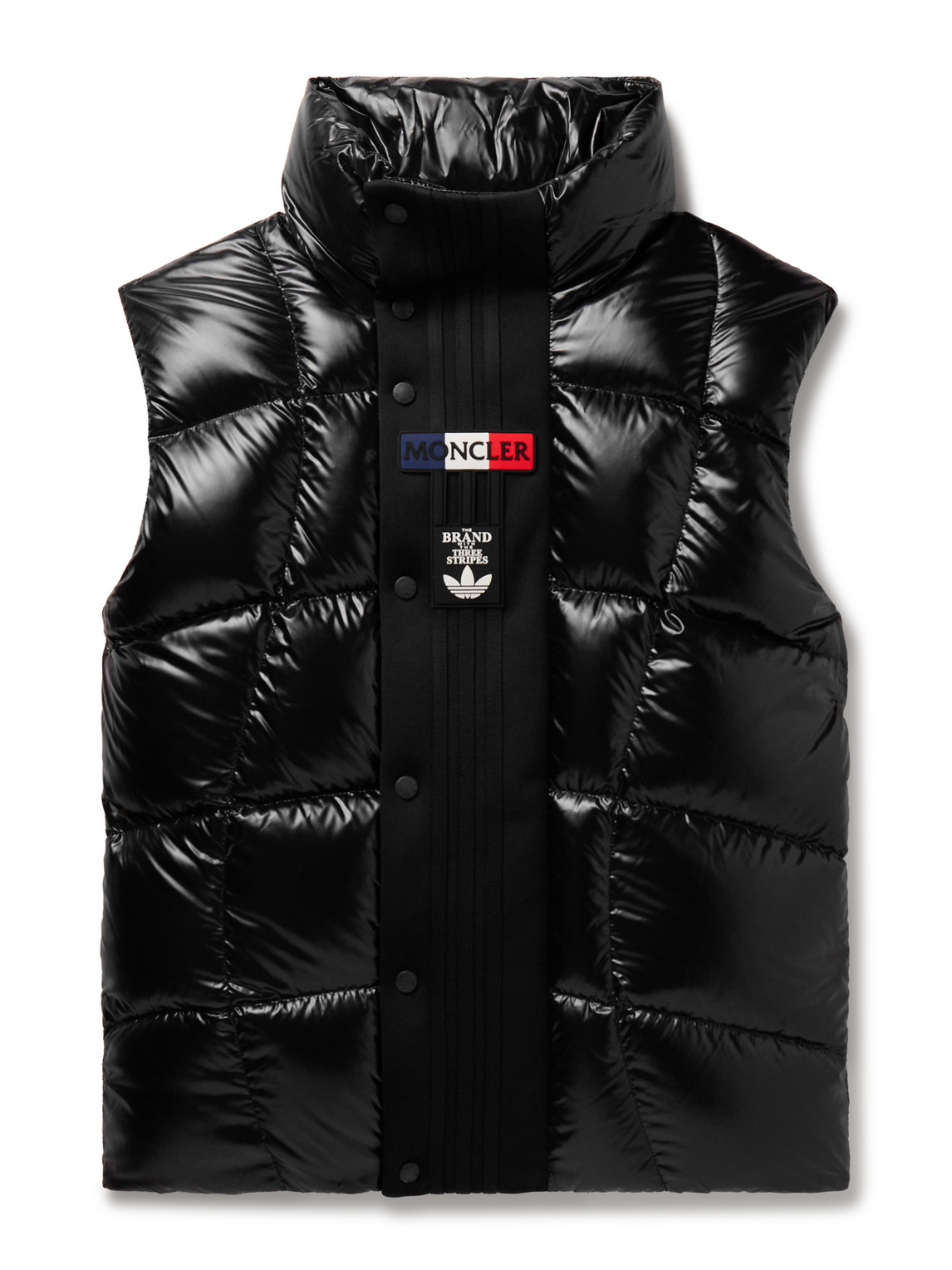 Moncler Genius Adidas Originals Tech Jersey-trimmed Quilted Glossed-shell Down Gilet In Black