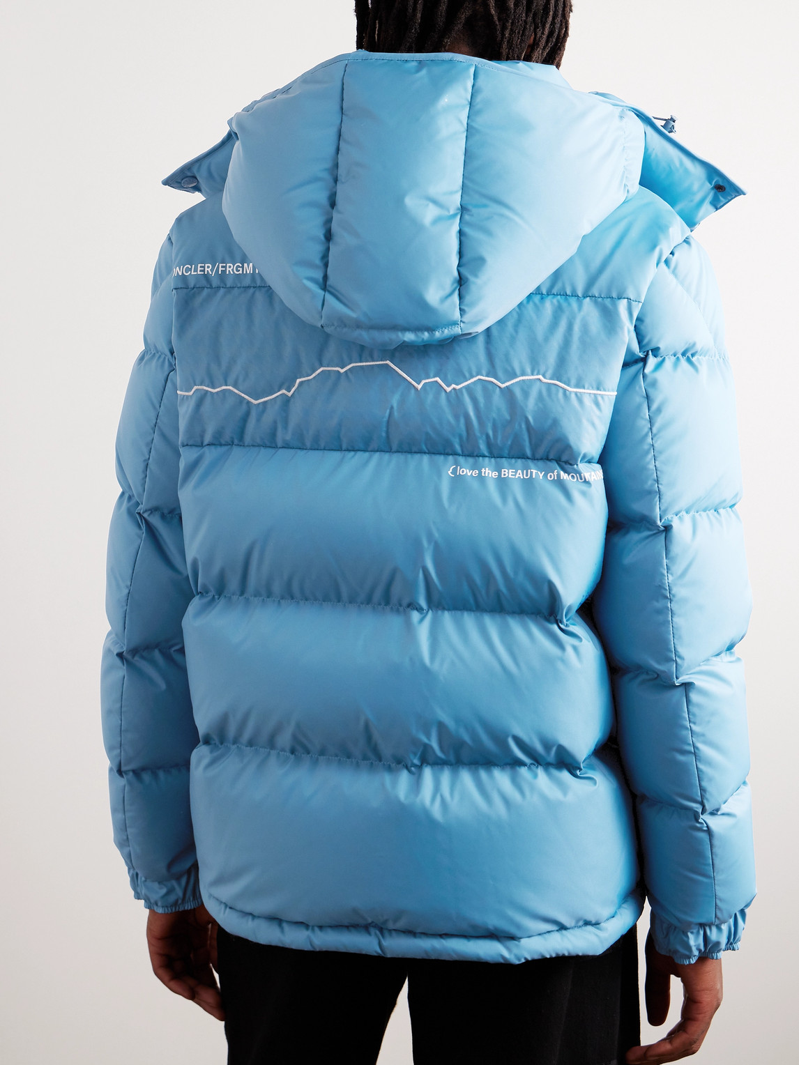 Moncler Genius 7 Moncler Frgmt Hiroshi Fujiwara Quilted Shell Hooded Down Jacket In Blue