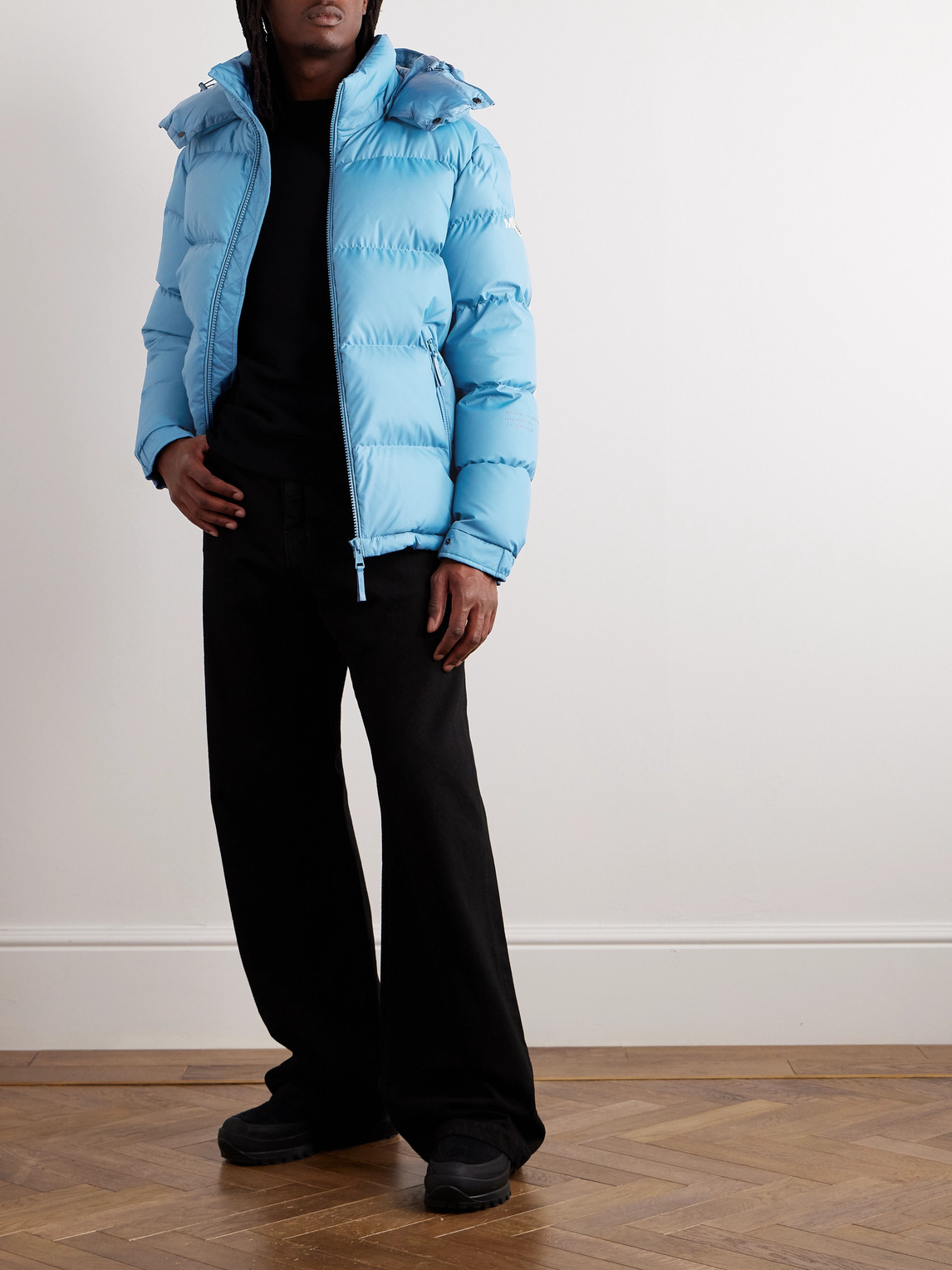 Moncler Genius 7 Moncler Frgmt Hiroshi Fujiwara Quilted Shell Hooded Down Jacket In Blue