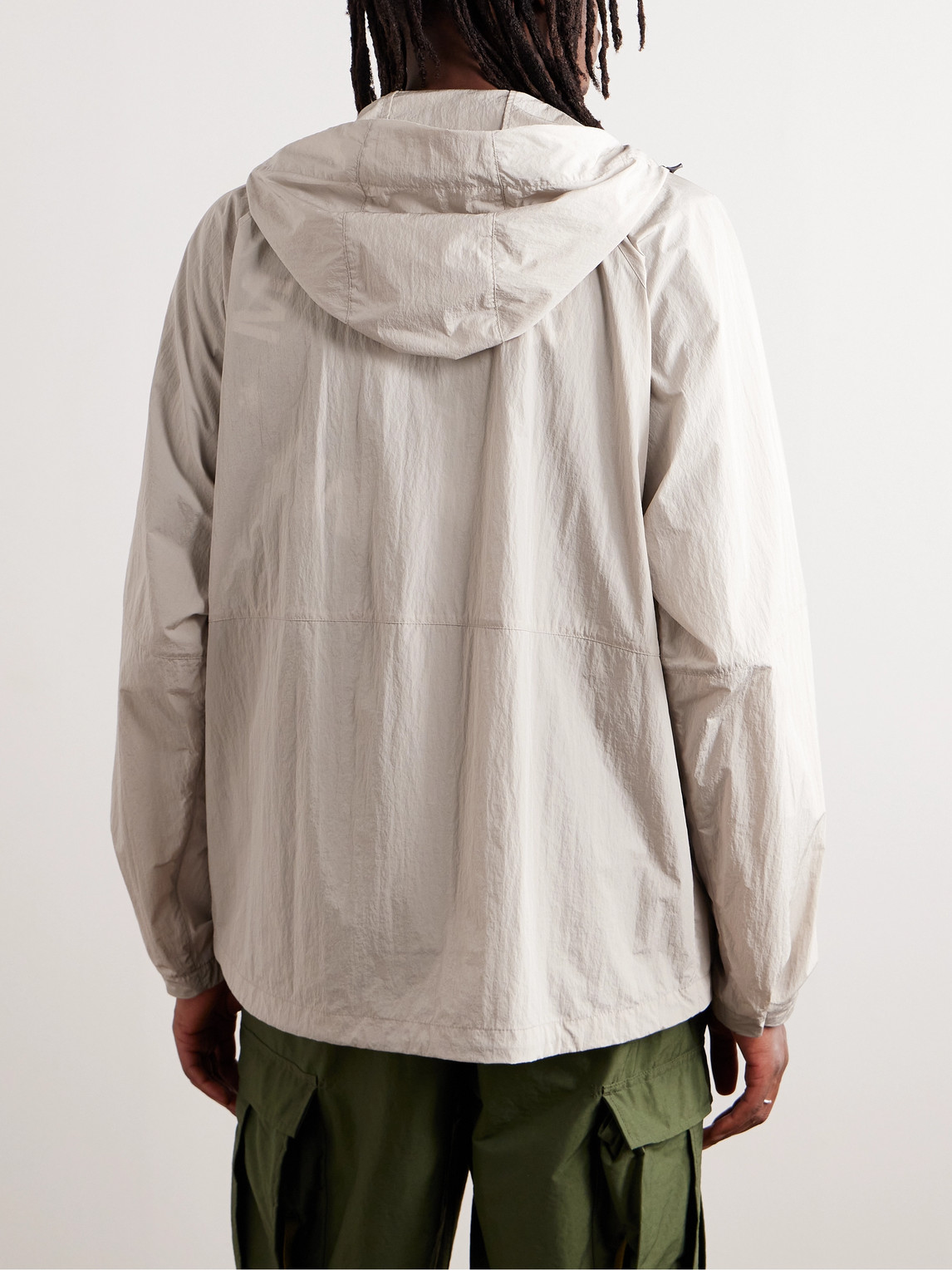 Moncler Genius 7 Moncler Frgmt Hiroshi Fujiwara Crinkled-shell Hooded Jacket In Neutrals