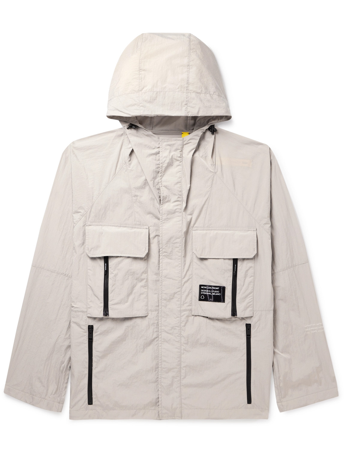 Moncler Genius 7 Moncler Frgmt Hiroshi Fujiwara Crinkled-shell Hooded Jacket In Neutrals