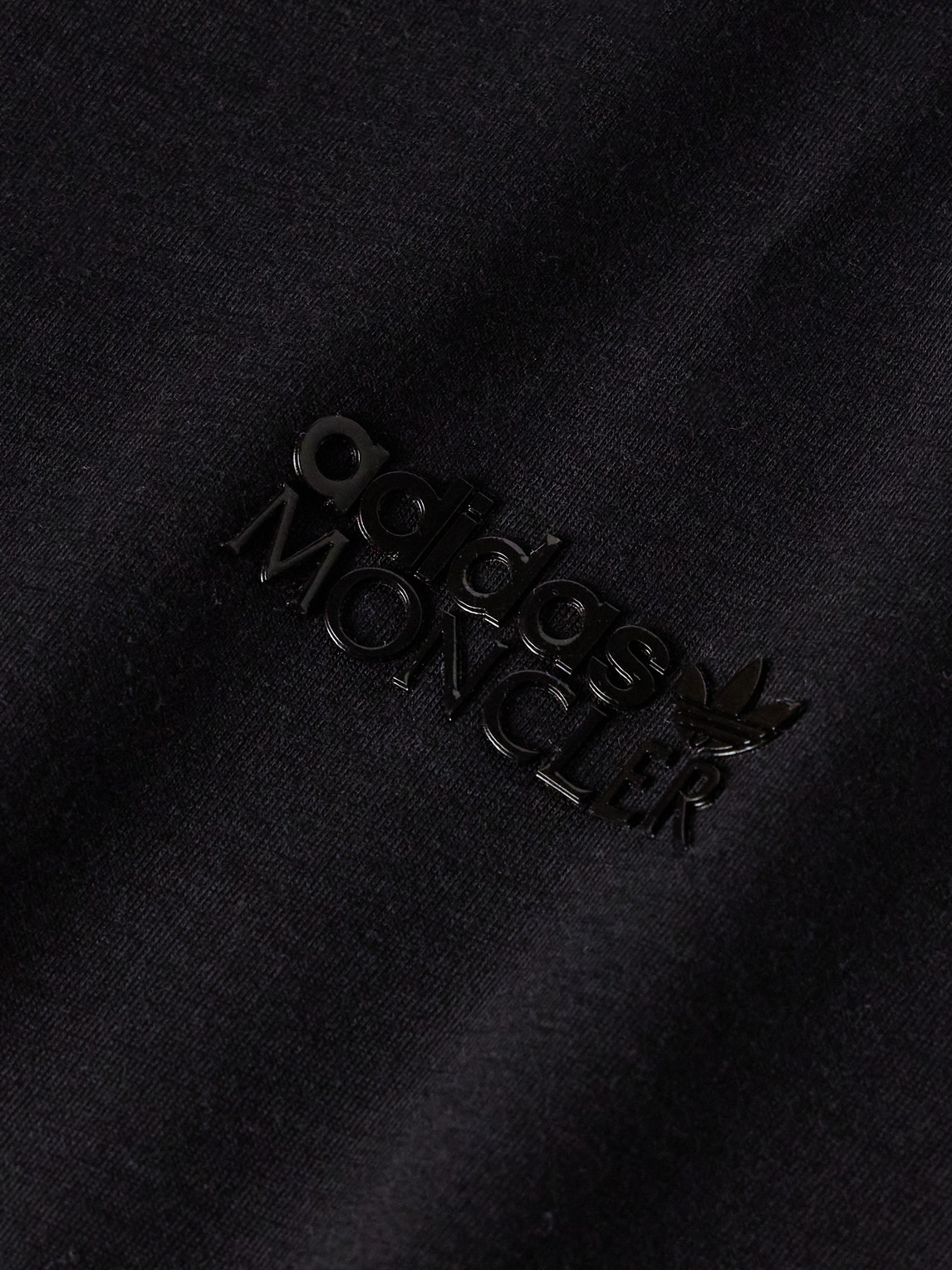 Shop Moncler Genius Adidas Originals Logo-appliquéd Panelled Cotton-piqué And Jersey T-shirt In Black