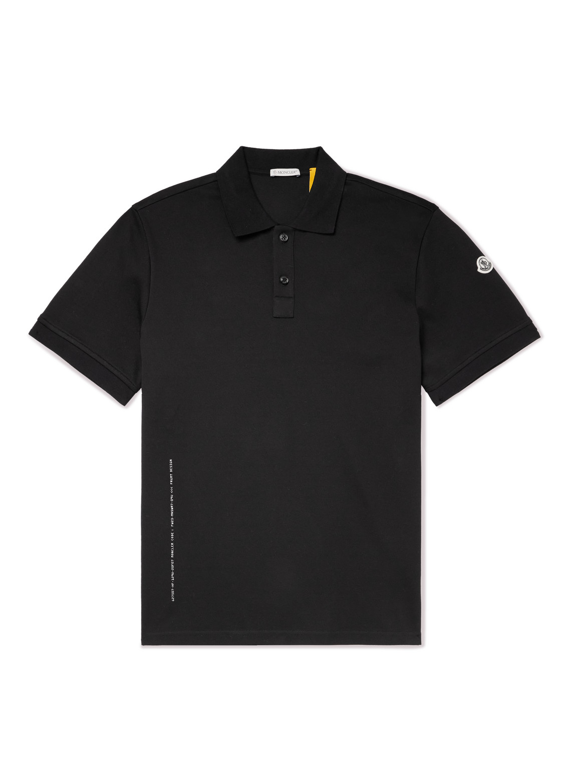 Moncler Genius 7 Moncler Frgmt Hiroshi Fujiwara Logo-appliquéd Satin-trimmed Cotton-jersey Polo Shirt In Black