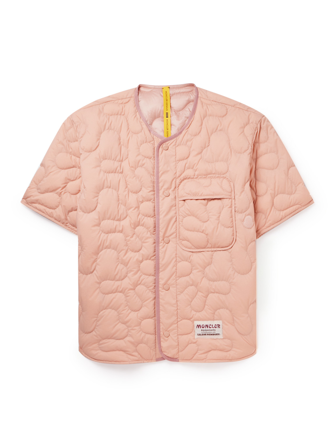 Moncler Genius Salehe Bembury Quilted Shell Down Overshirt In Pink