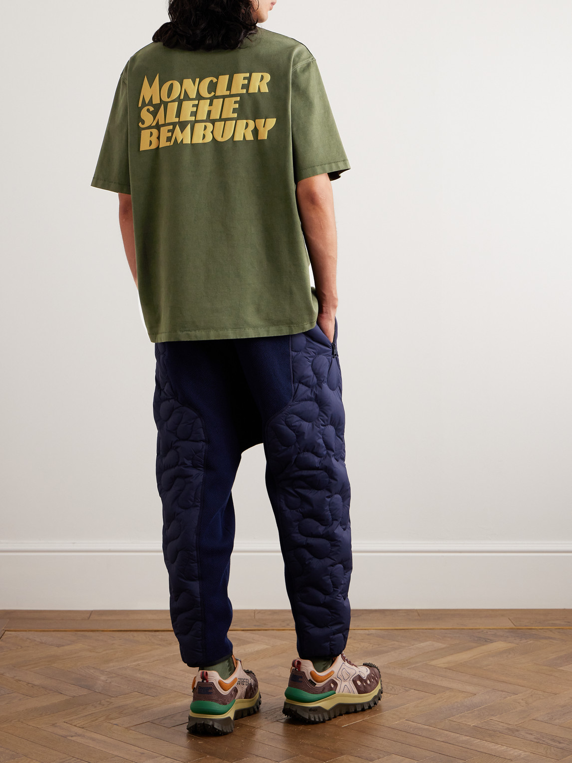 Shop Moncler Genius Salehe Bembury Logo-print Cotton-jersey T-shirt In Green