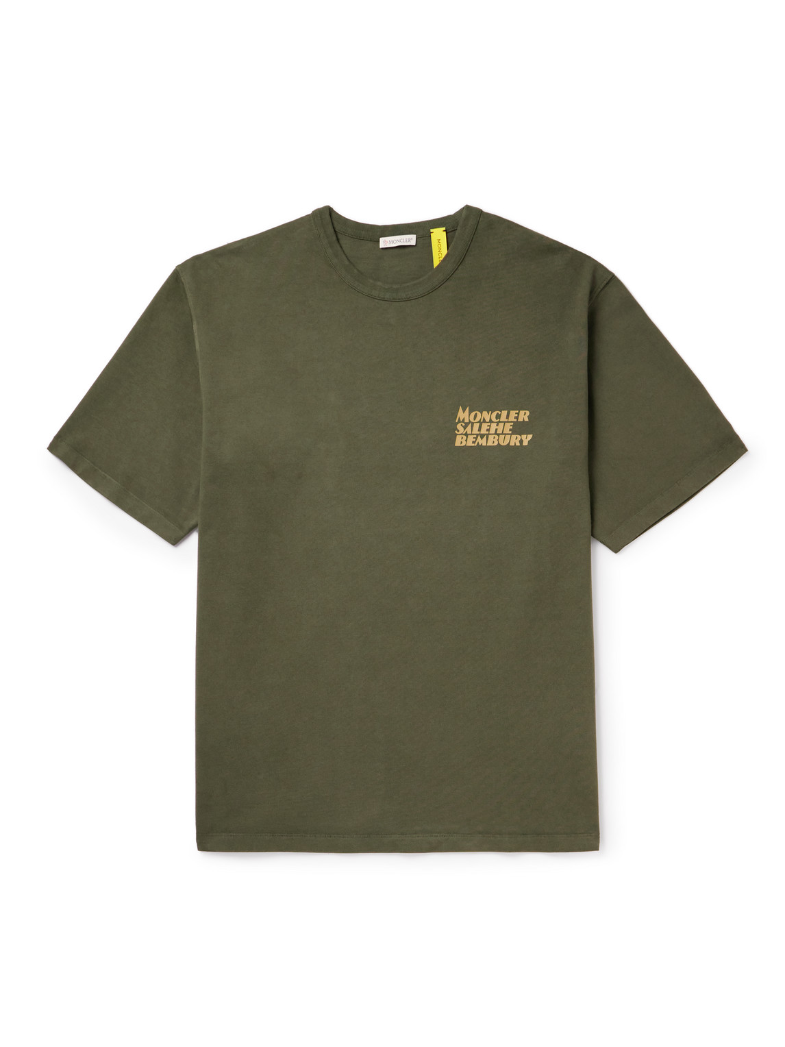 Shop Moncler Genius Salehe Bembury Logo-print Cotton-jersey T-shirt In Green