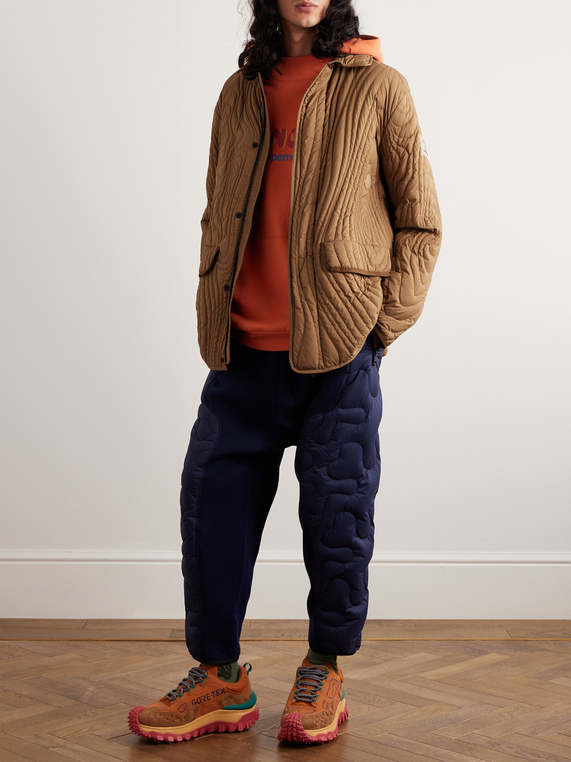 Shop Moncler Genius Salehe Bembury Harter-heighway Quilted Shell Down Jacket In Orange