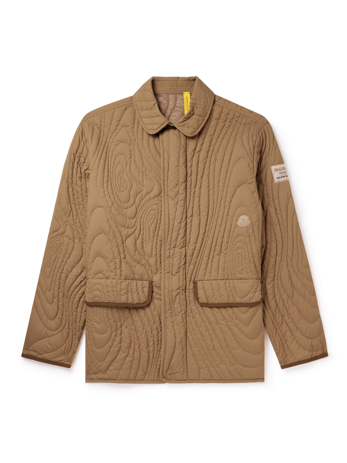 Moncler Genius Logo-patch Quilted Jacket In Orange