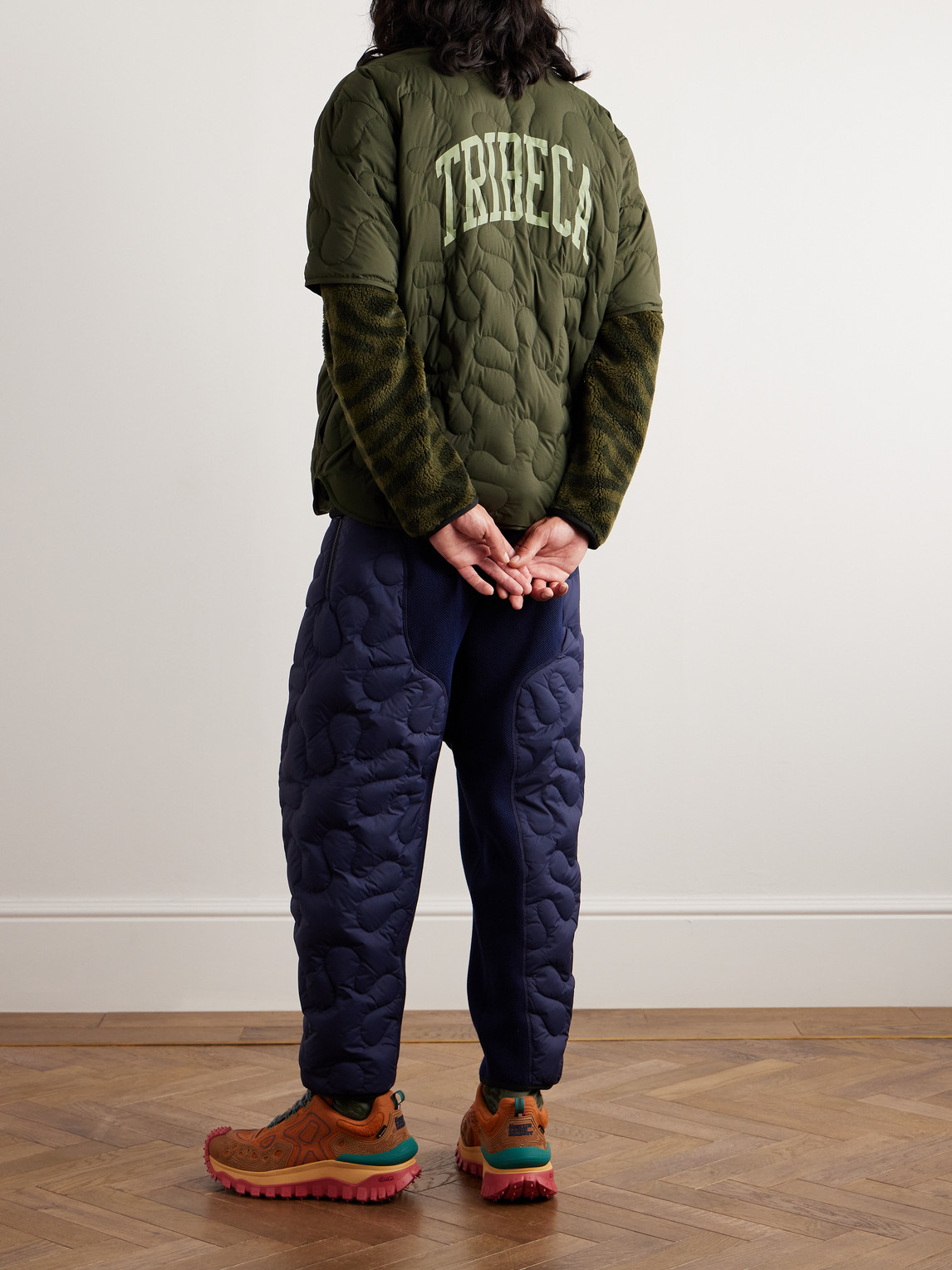 Shop Moncler Genius Salehe Bembury Quilted Shell Down Overshirt In Green