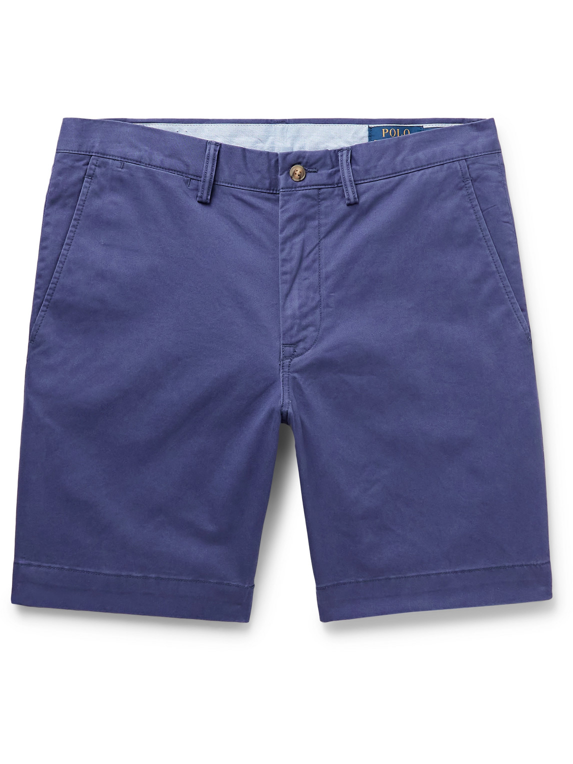 Polo Ralph Lauren Straight-leg Brushed Stretch-cotton Twill Shorts In Blue