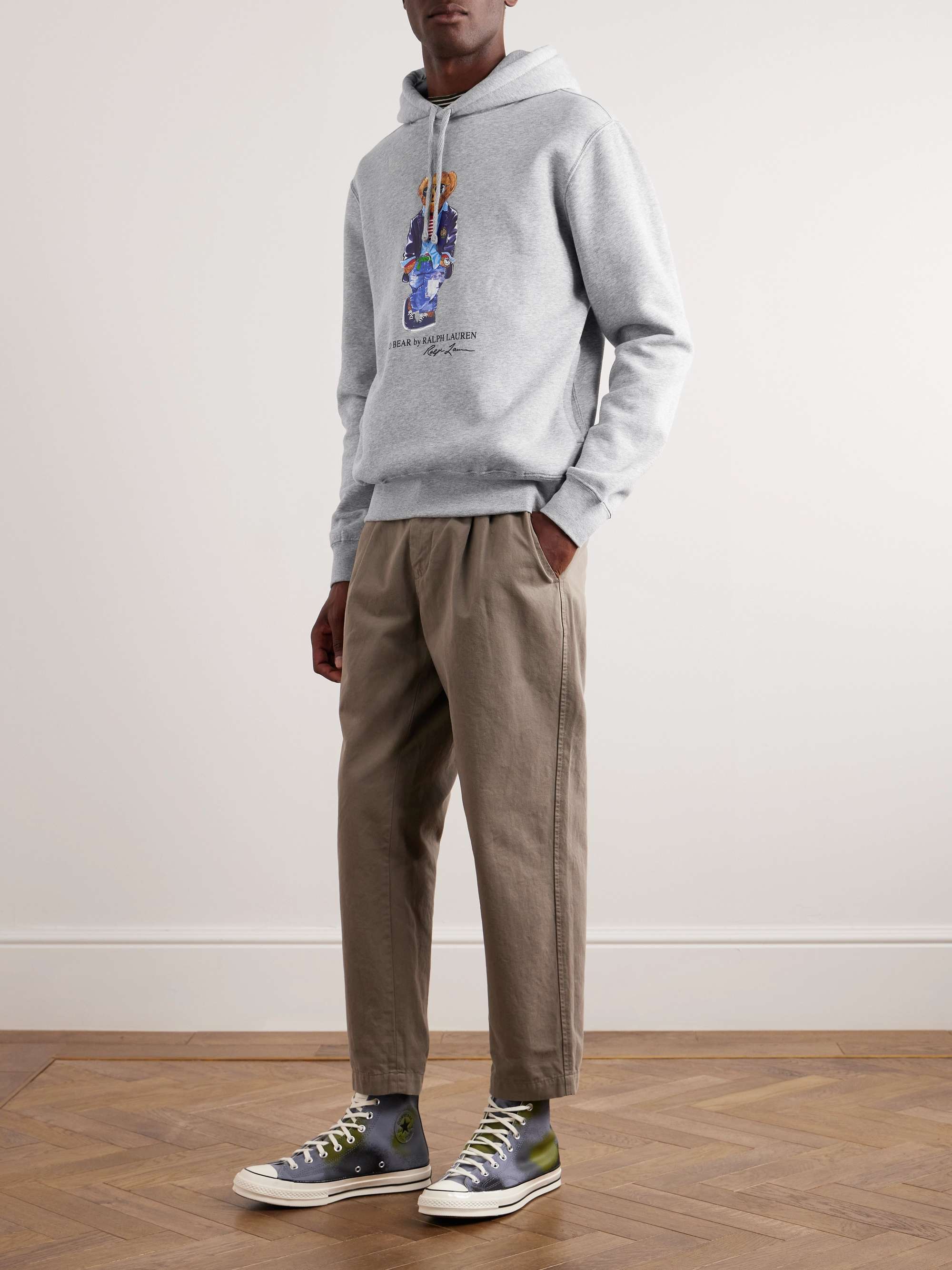 POLO RALPH LAUREN Logo-Print Cotton-Blend Jersey Hoodie for Men | MR PORTER