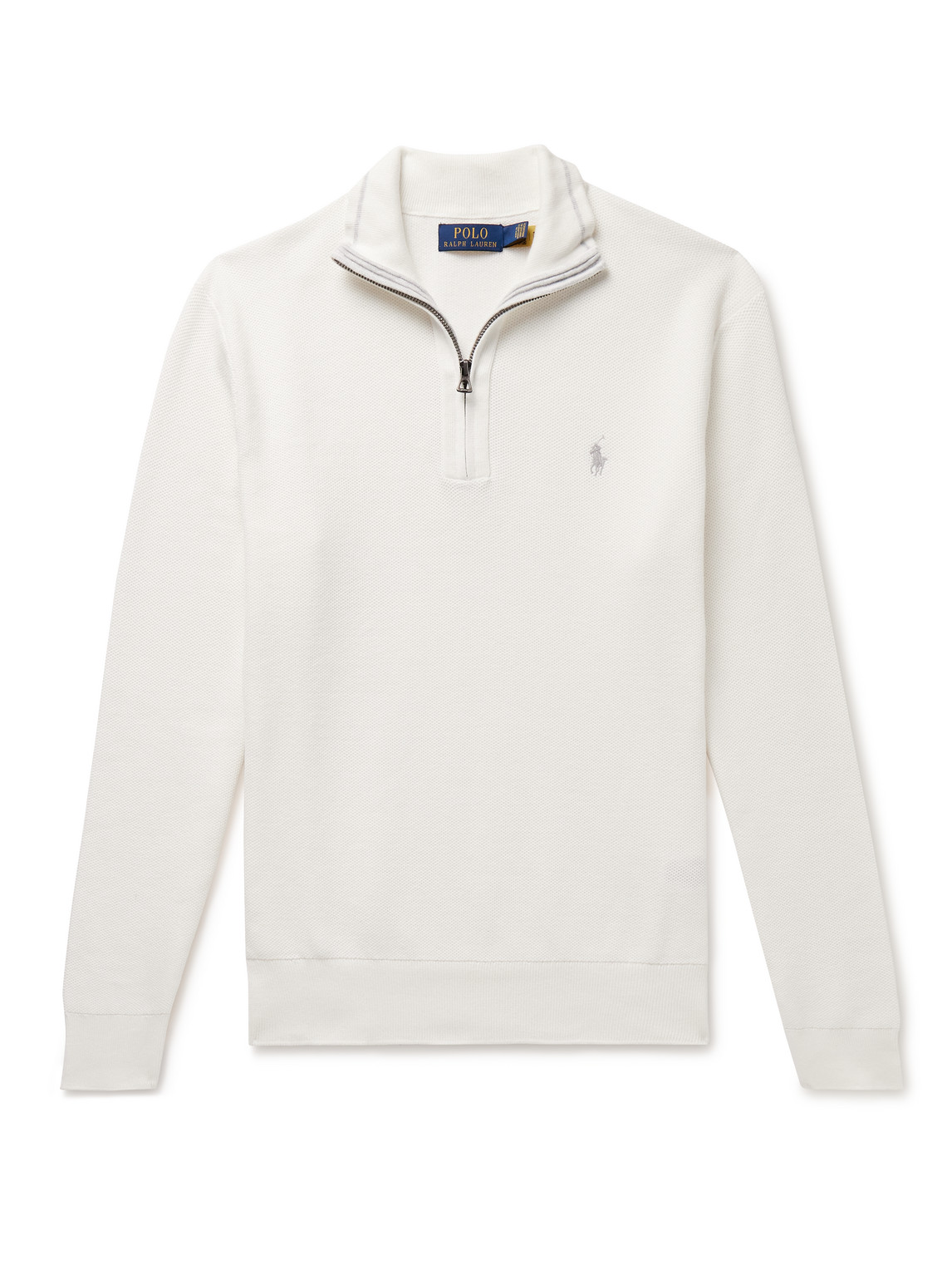 Embroidered Cotton Pique Polo Shirt in White - Polo Ralph Lauren