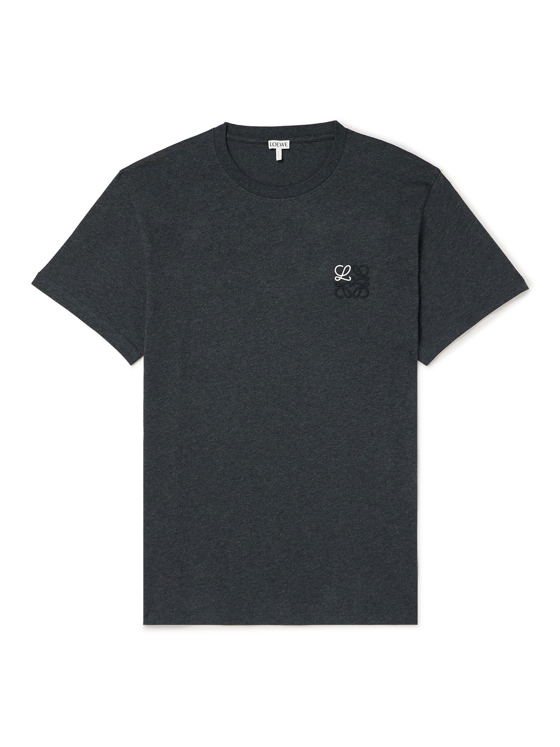 Loewe Slim-fit Logo-embroidered Cotton-jersey T-shirt In Grey