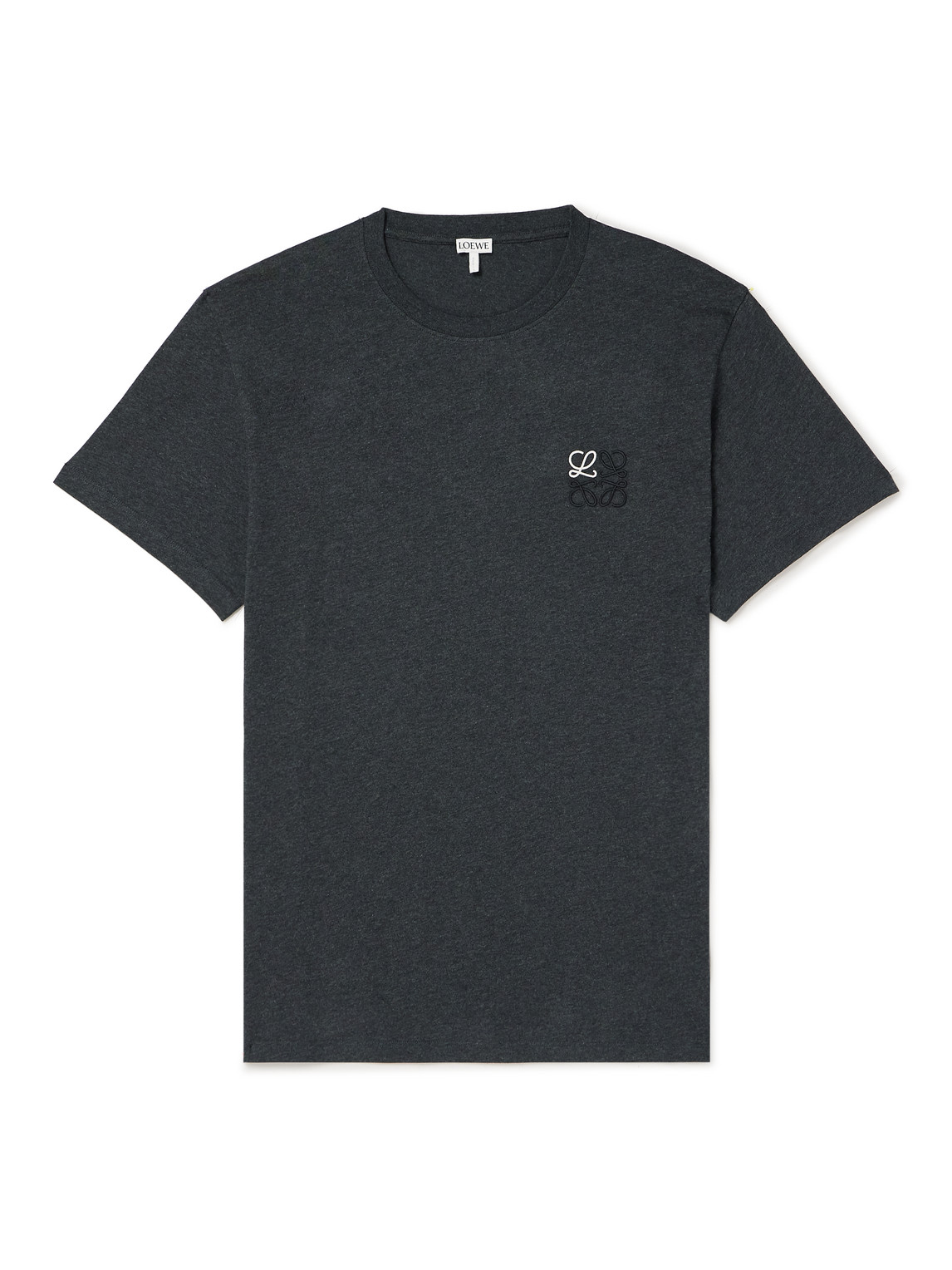 Loewe Slim-fit Logo-embroidered Cotton-jersey T-shirt In Gray