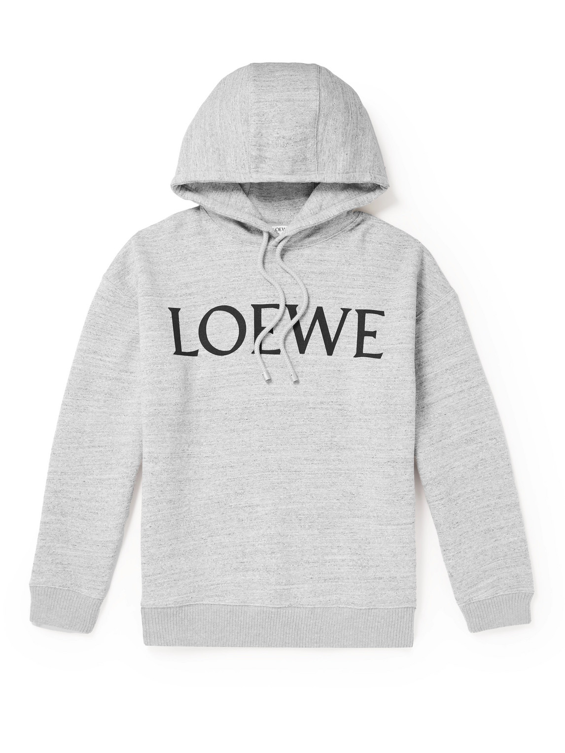 Shop Loewe Logo-print Cotton-jersey Hoodie In Gray