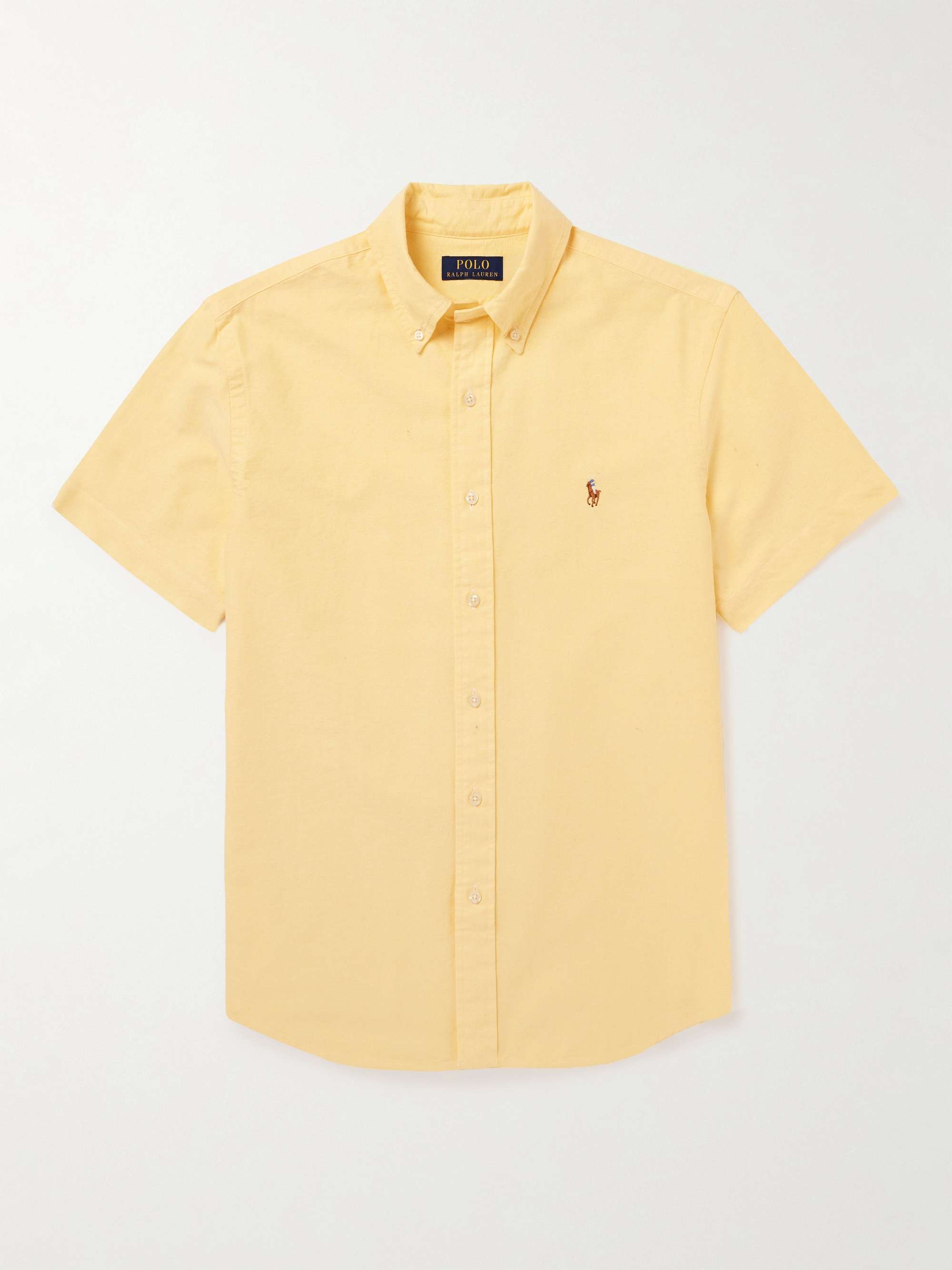 POLO RALPH LAUREN Button-Down Collar Logo-Embroidered Cotton Oxford ...