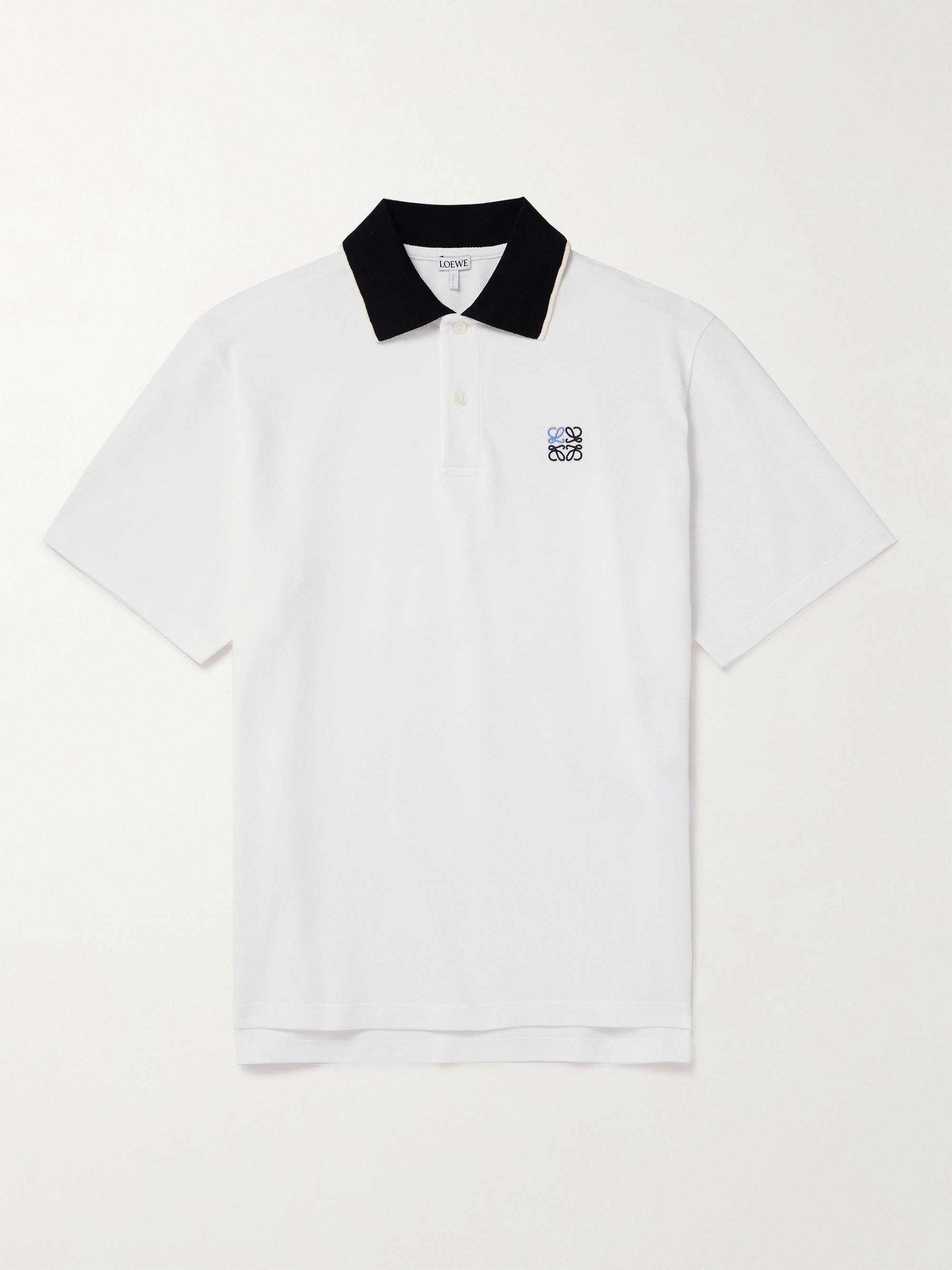 SAINT LAURENT Logo-Embroidered Cotton-Piqué Polo Shirt for Men in 2023