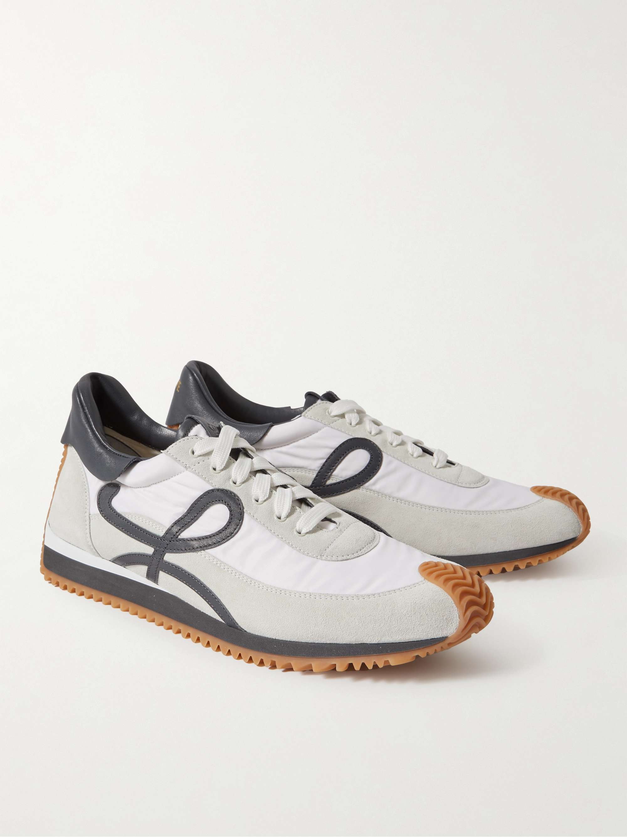LOEWE Flow Runner Leather-Trimmed Suede and Shell Sneakers for Men | MR ...