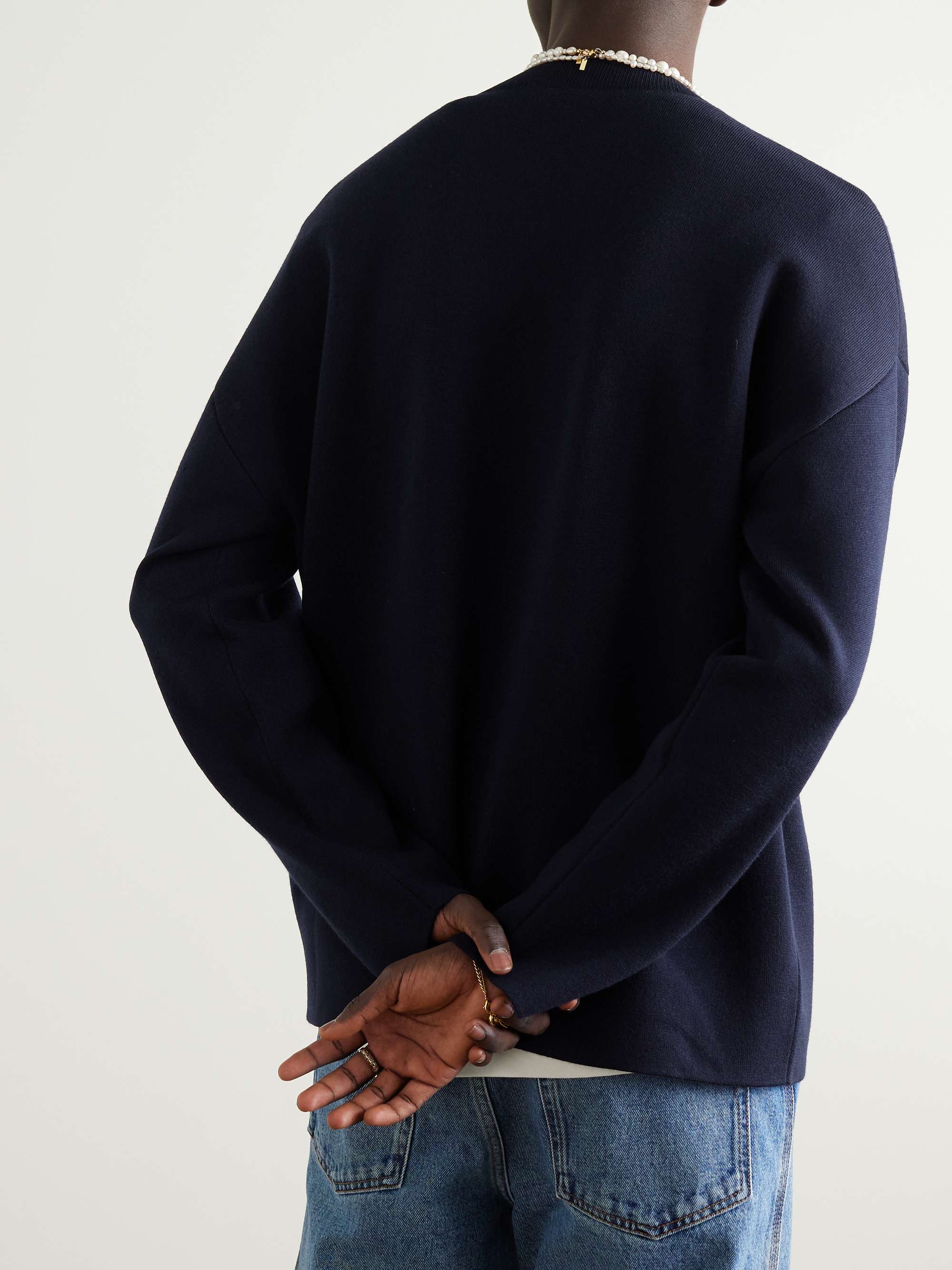 LOEWE Logo-Debossed Wool-Blend Sweater for Men | MR PORTER