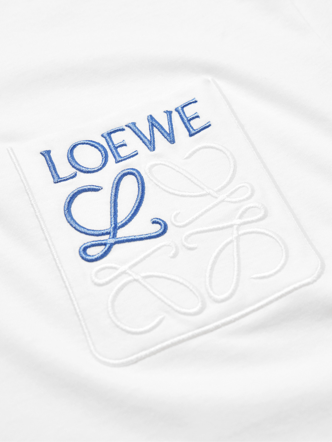 Shop Loewe Logo-embroidered Cotton-jersey T-shirt In White