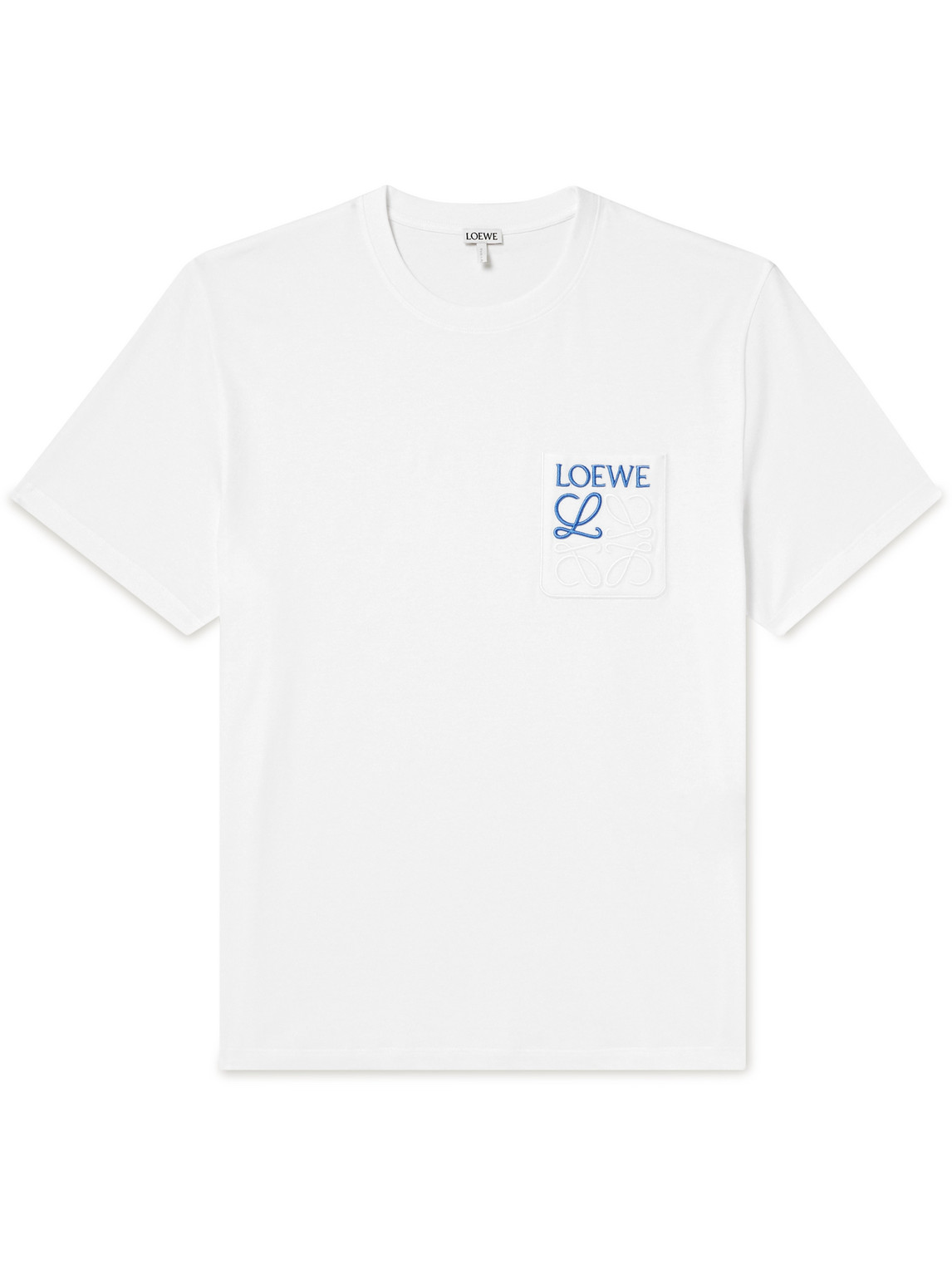 Loewe Logo-embroidered Cotton-jersey T-shirt In White