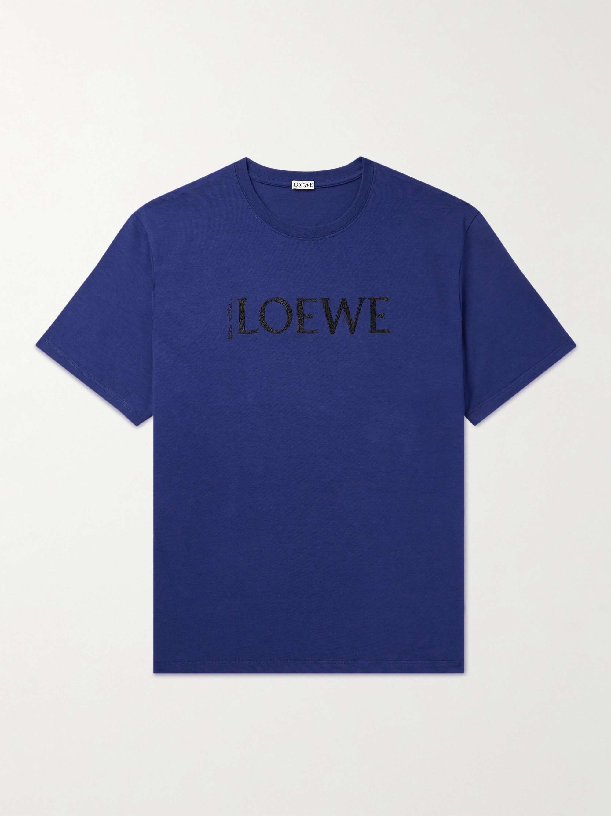 LOEWE Logo-Embroidered Cotton-Jersey T-Shirt for Men | MR PORTER