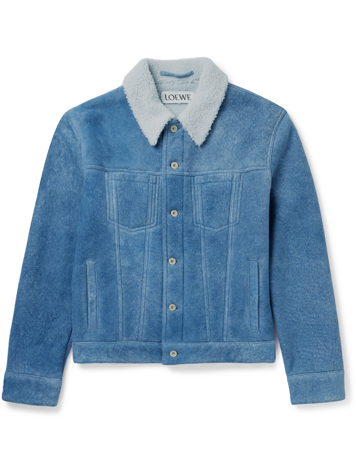 Loewe Shearling Jacket In Blue