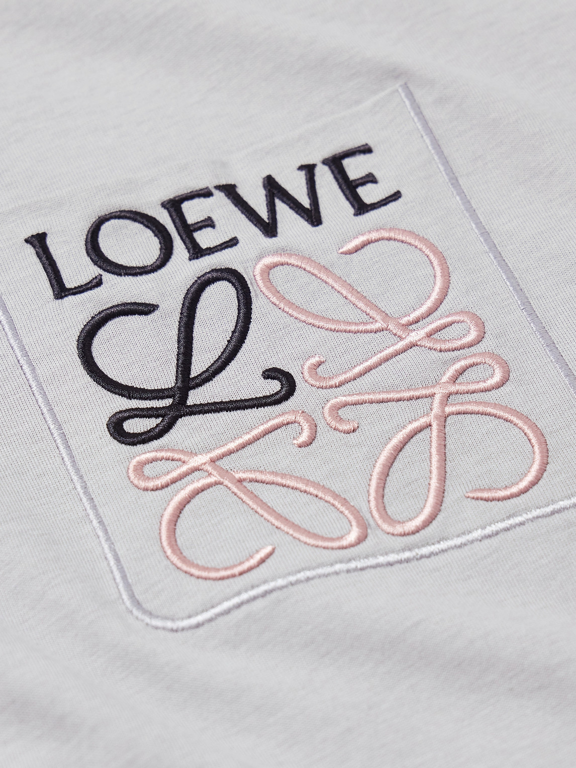 Shop Loewe Logo-embroidered Cotton-jersey T-shirt In Gray