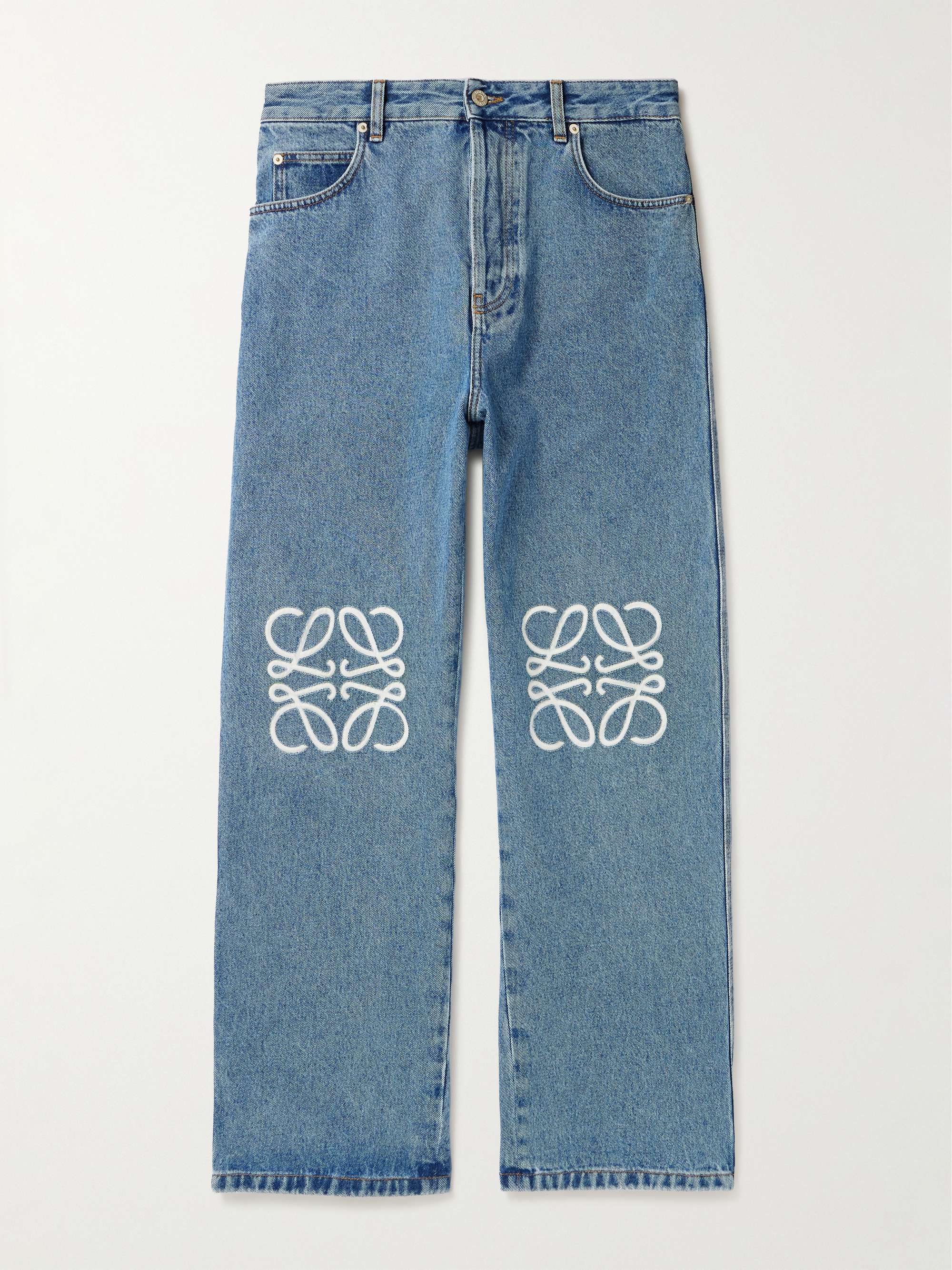 LOEWE Wide-Leg Logo-Embroidered Jeans for Men | MR PORTER