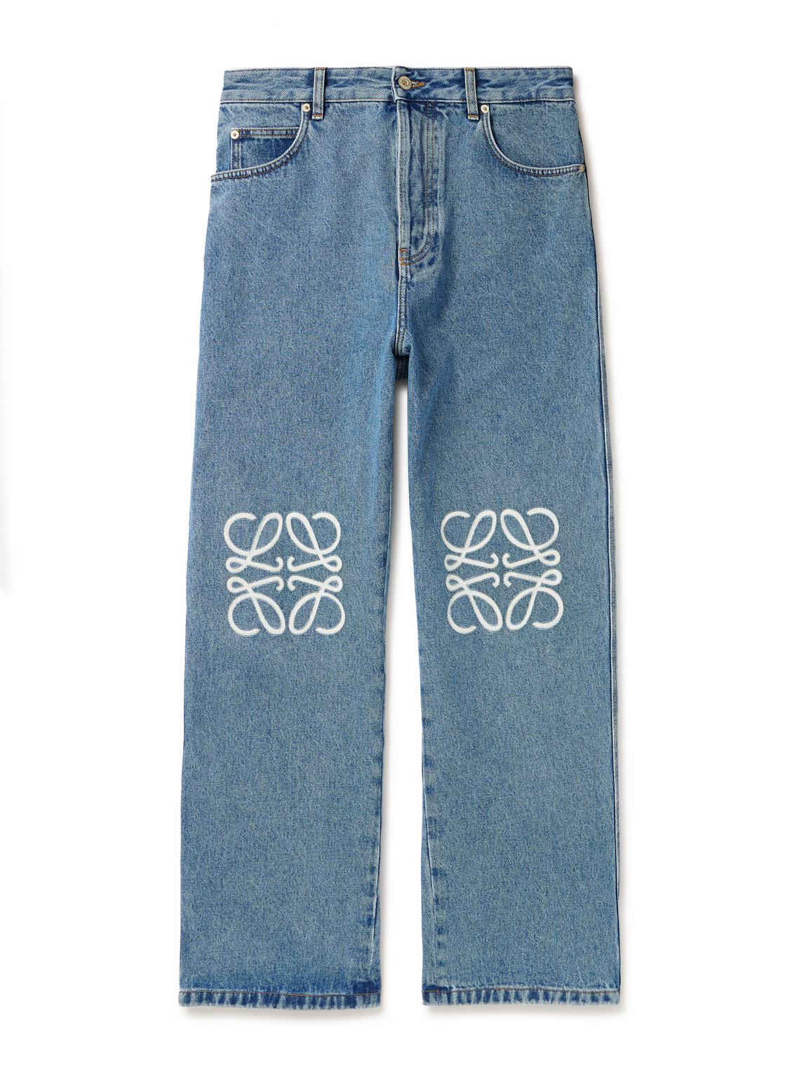 Loewe Anagram Baggy Jeans In Blue
