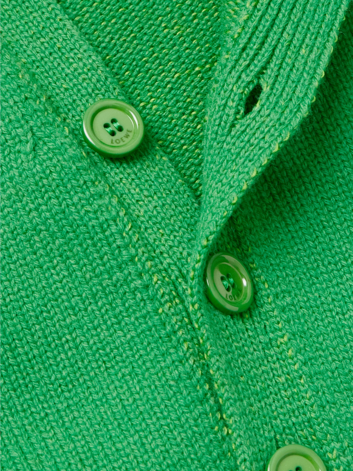 Shop Loewe Appliquéd Ribbed Wool-blend Cardigan In Green