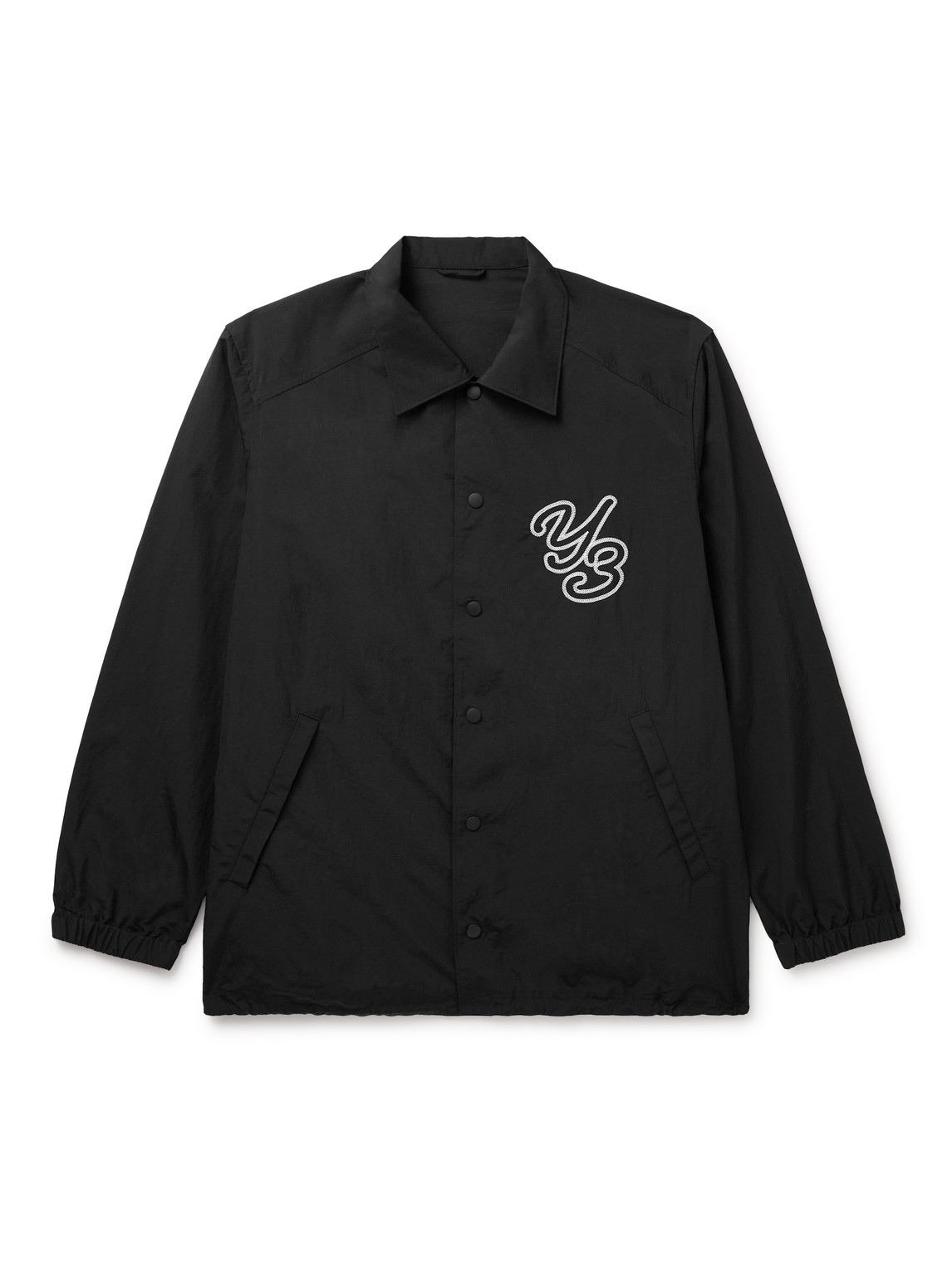 Y-3 Logo-embroidered Shirt Jacket In Black