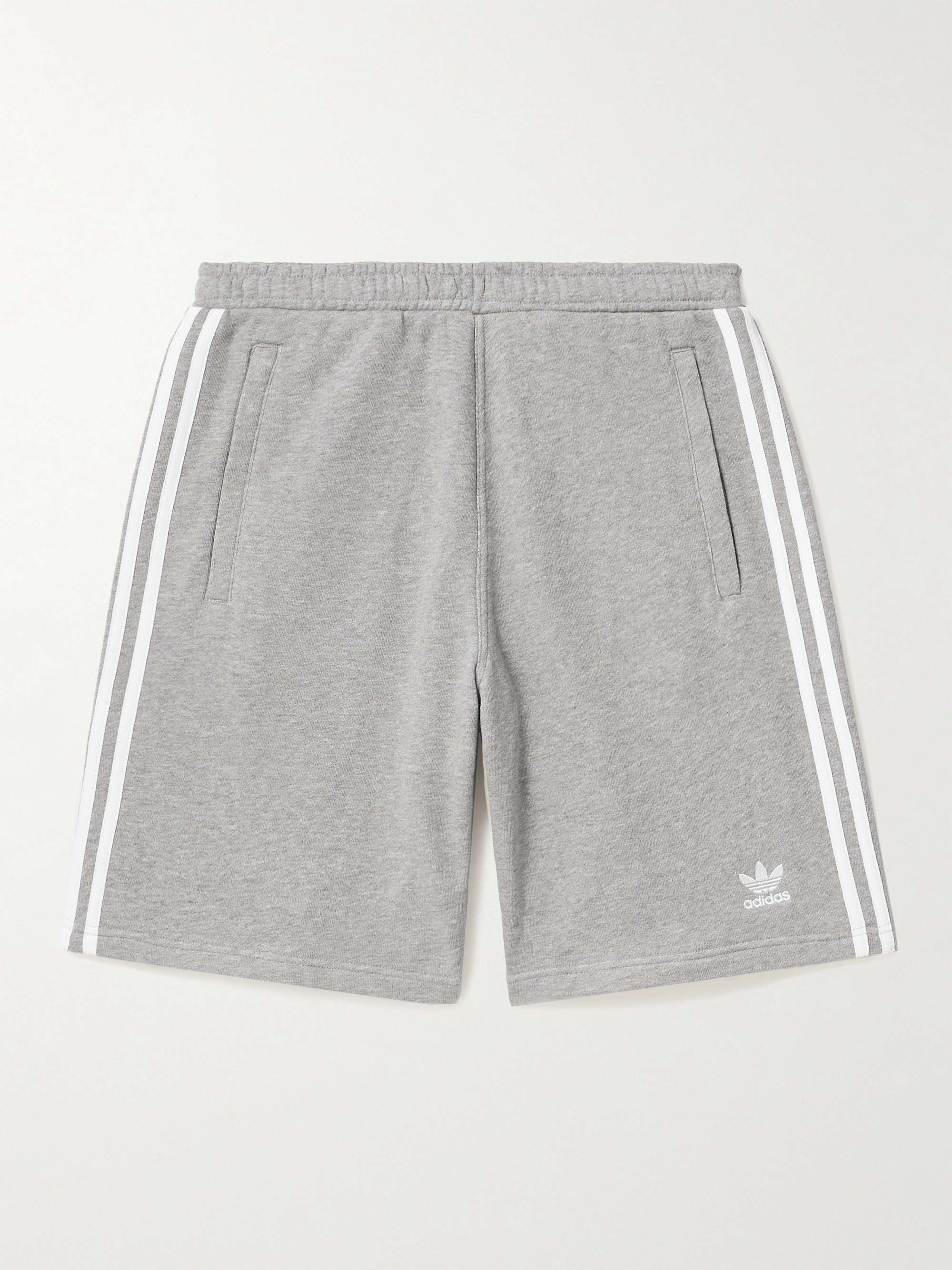 ADIDAS ORIGINALS Straight-Leg Logo-Embroidered Striped Cotton-Jersey  Drawstring Shorts for Men | MR PORTER