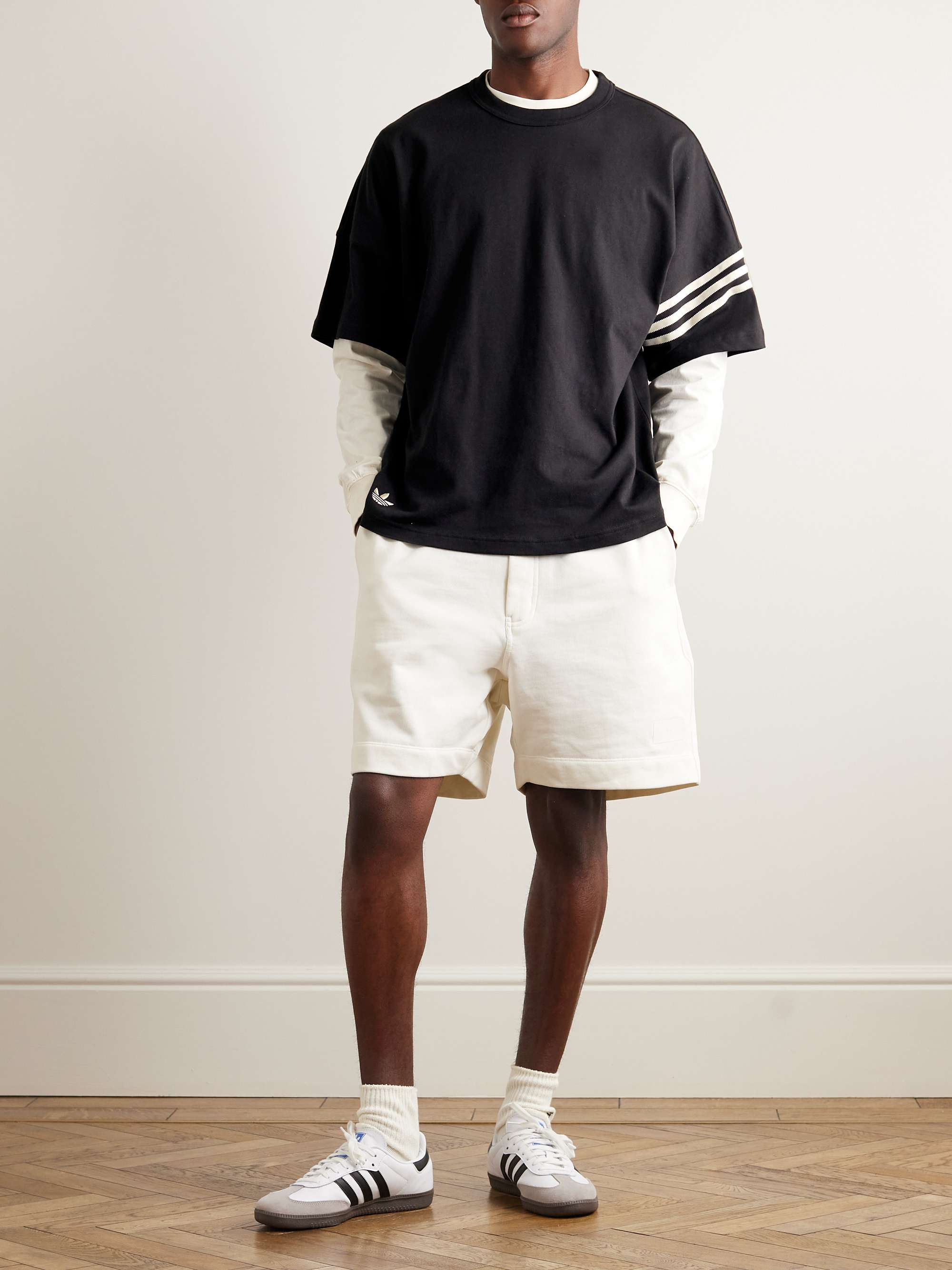 ADIDAS ORIGINALS Neoclassics Logo-Embroidered Cotton-Jersey T-Shirt for ...