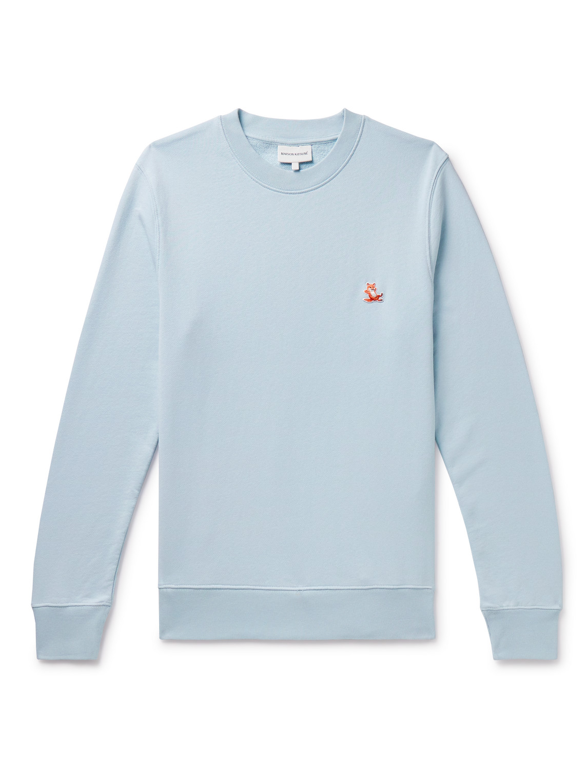 Maison Kitsuné Fox Head Patch Regular Sweatshirt Cirrus Blue In Blue