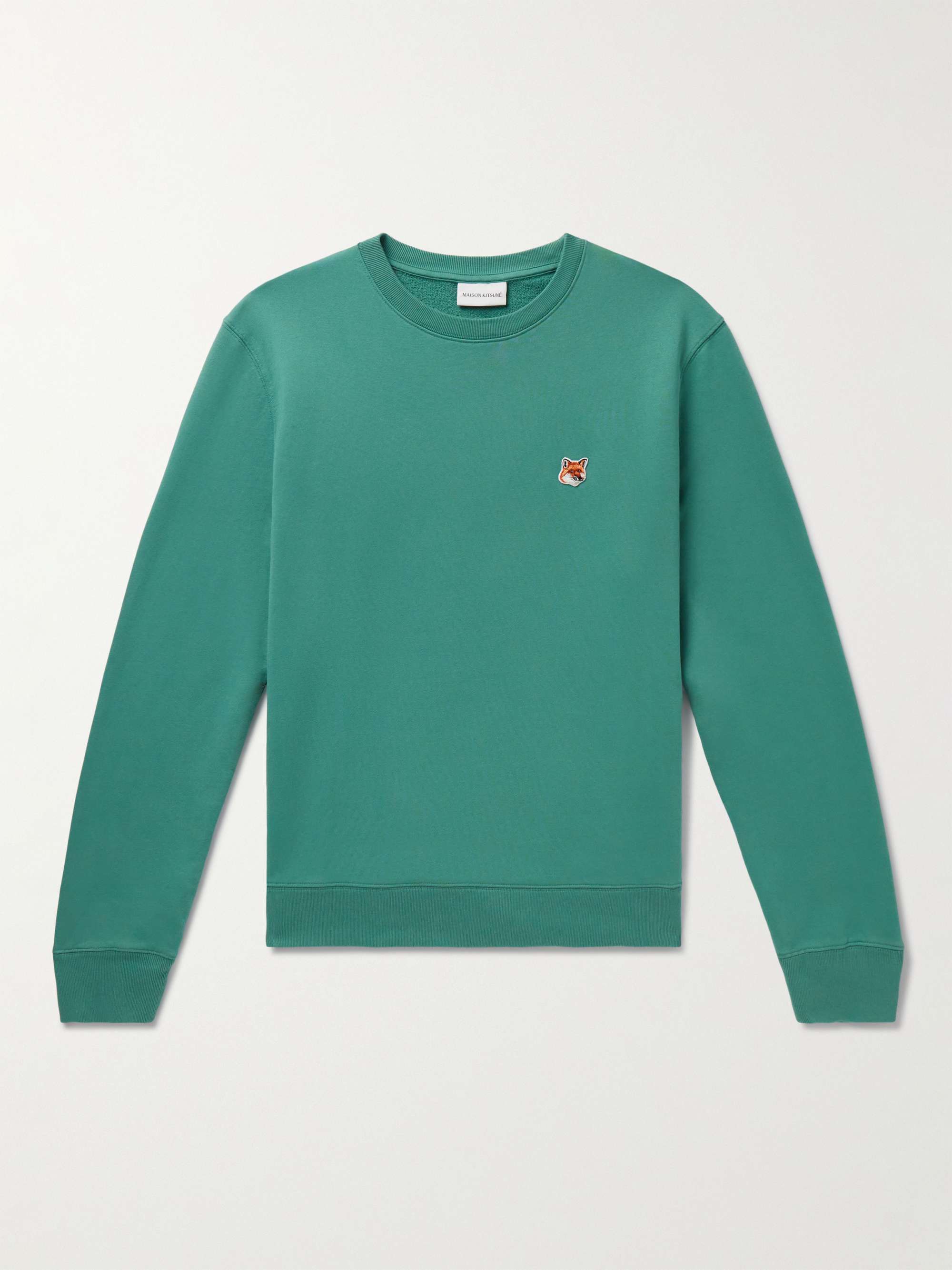 MAISON KITSUNÉ Logo-Appliquéd Cotton-Jersey Sweatshirt for Men | MR PORTER