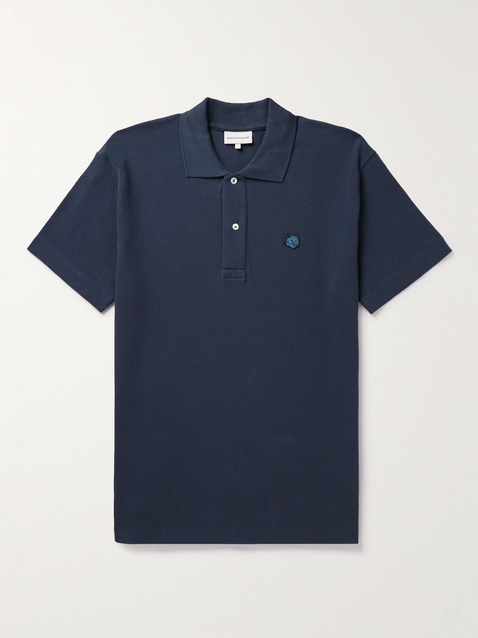 MAISON KITSUNÉ Logo-Appliquéd Cotton-Piqué Polo Shirt for Men | MR PORTER