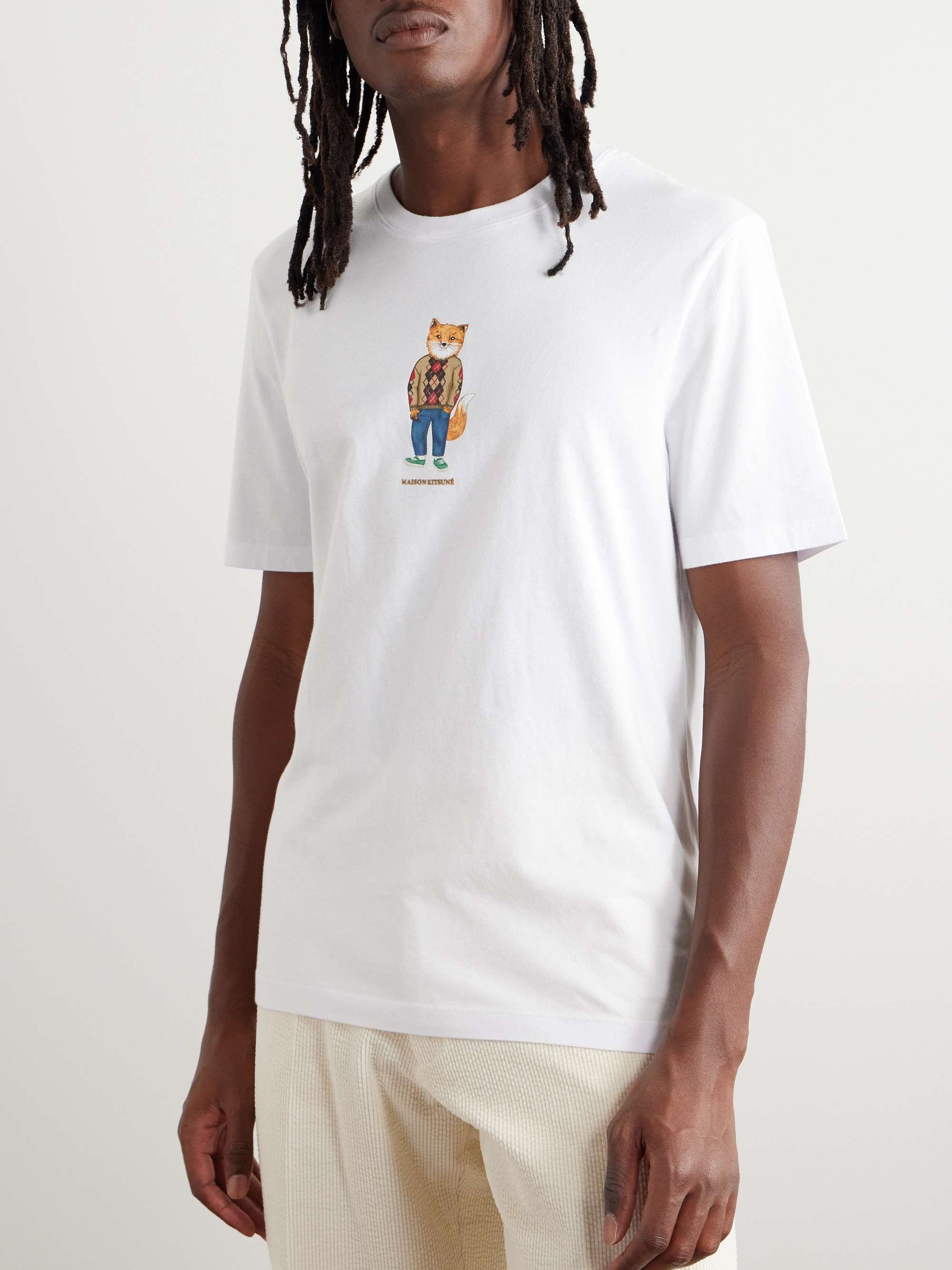 MAISON KITSUNÉ Logo-Print Cotton-Jersey T-Shirt for Men | MR PORTER