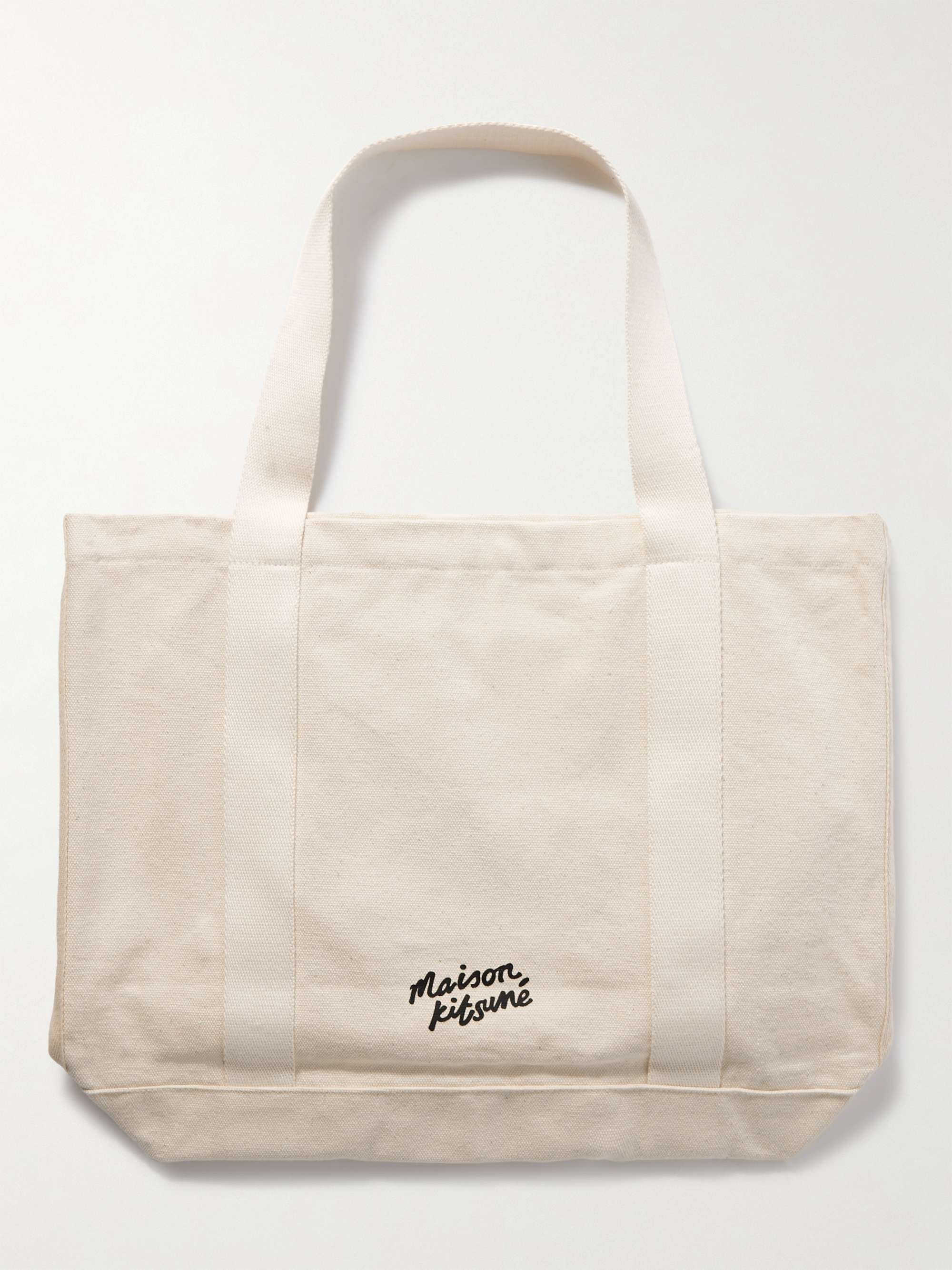 MAISON KITSUNÉ Logo-Print Cotton-Canvas Tote Bag for Men | MR PORTER